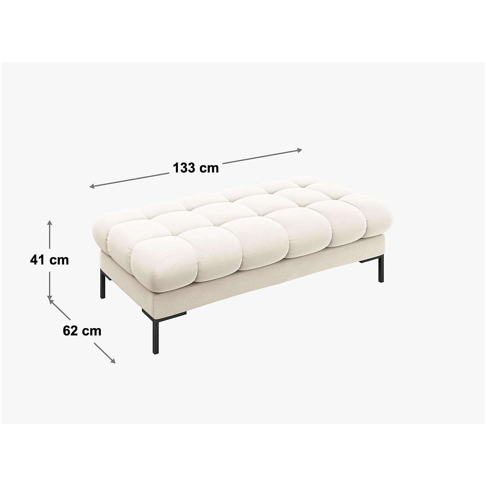 Bank Mamaia 62x133x41 - Grösse: 62x133x41 - Bezug: Boucle (Baloo), White