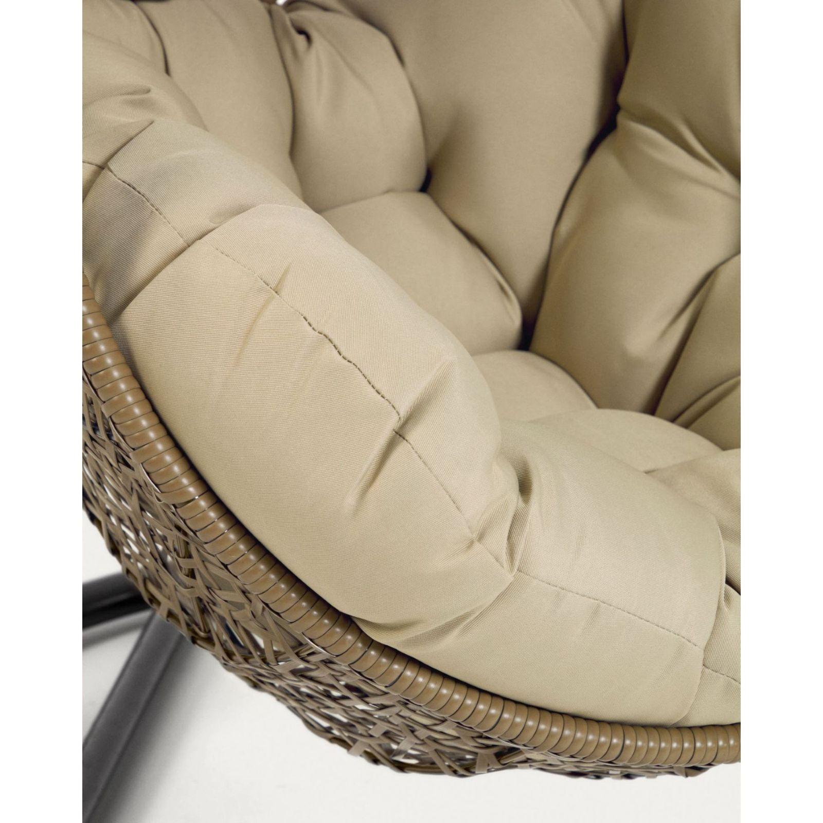 Garten Hängesessel Florence Poly Rattan braun Fuss dunkelgrau