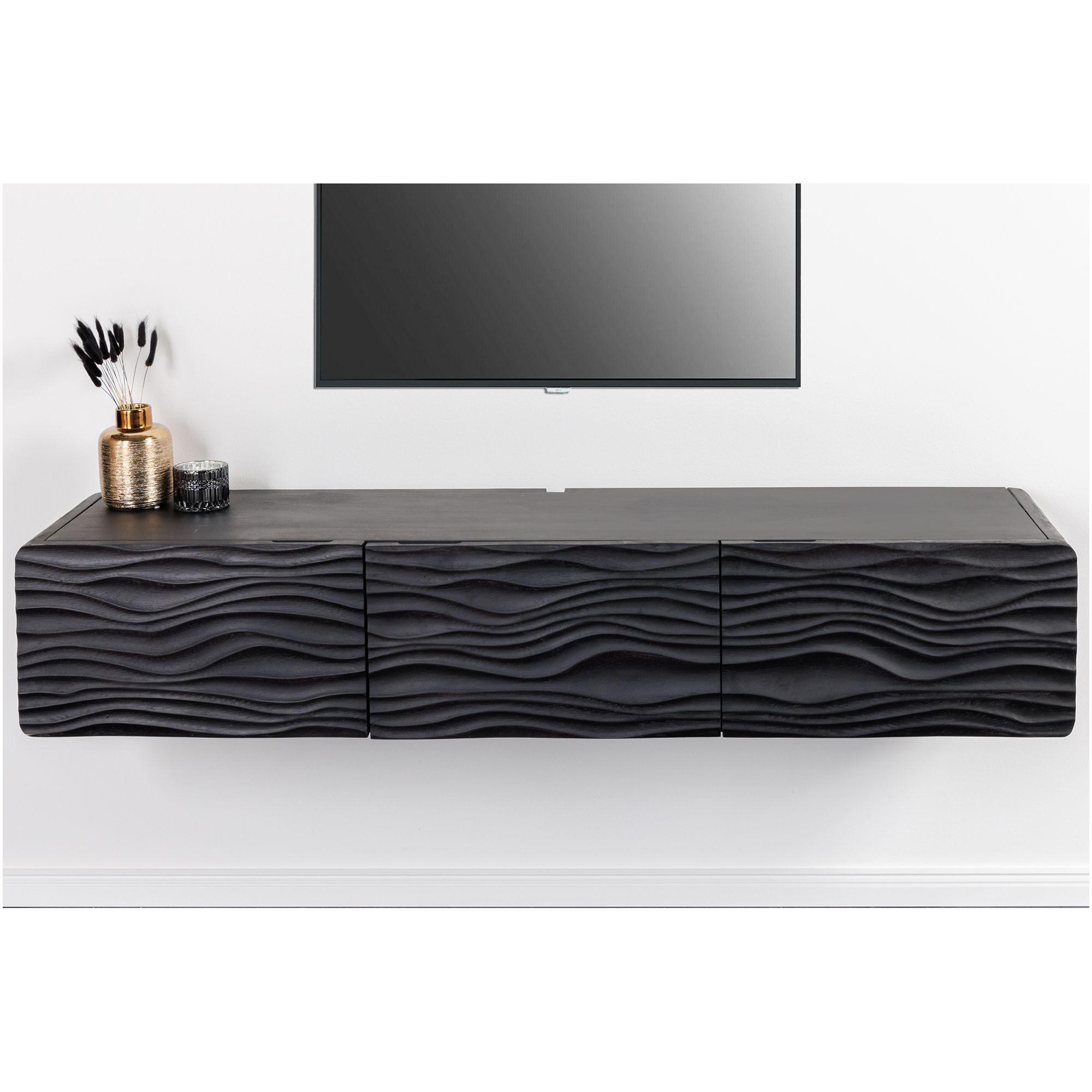 TV Wandmöbel hängend Wave Mangoholz schwarz 160