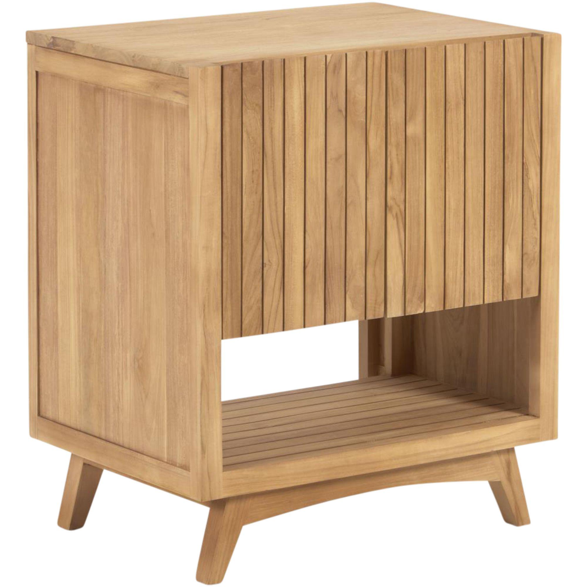 Badezimmermöbel Unterschrank Kuveni Teakholz massiv Natur 70x50