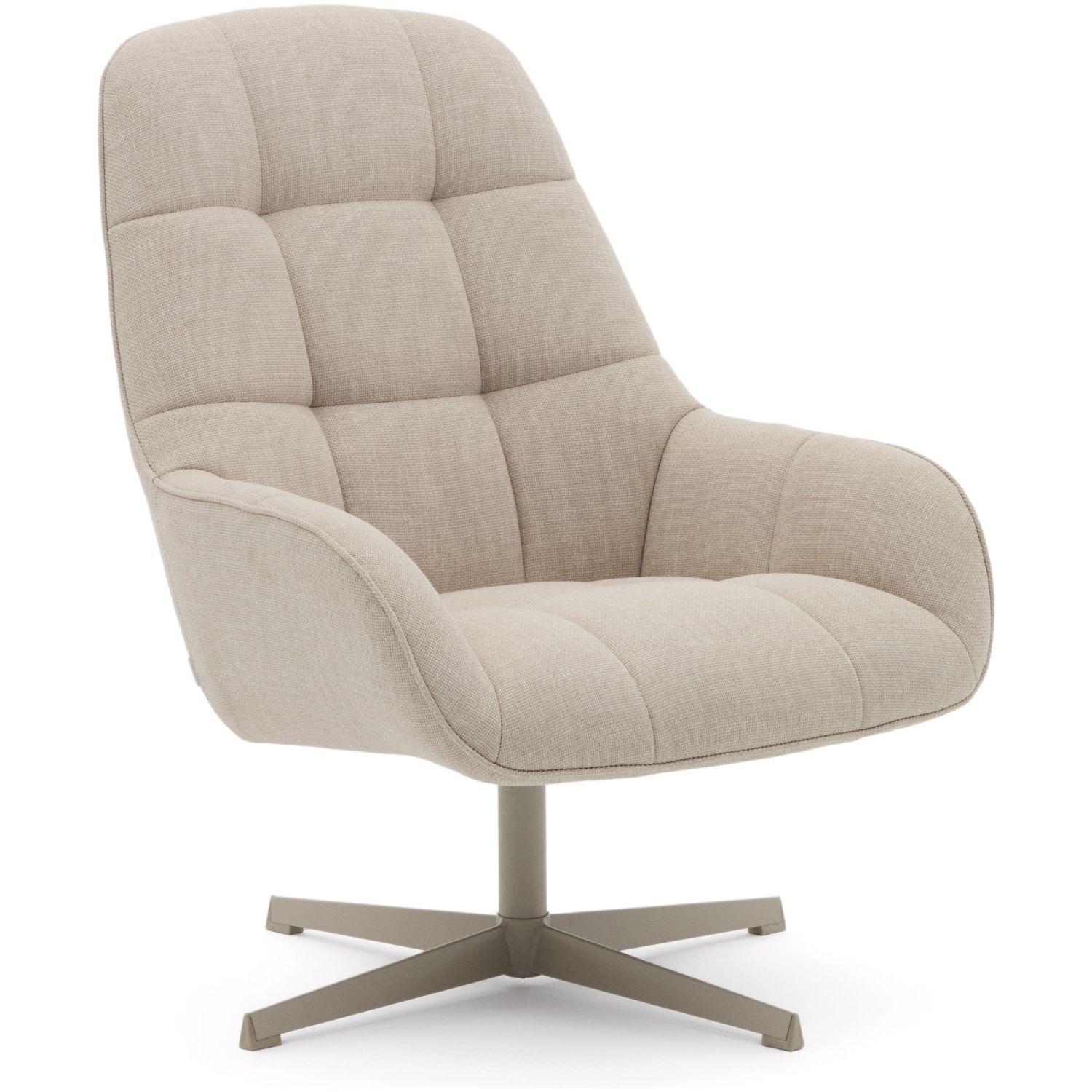 Drehsessel Jaspe beige und Metall mit grauer Oberfläche FSC 100% (drehbar)