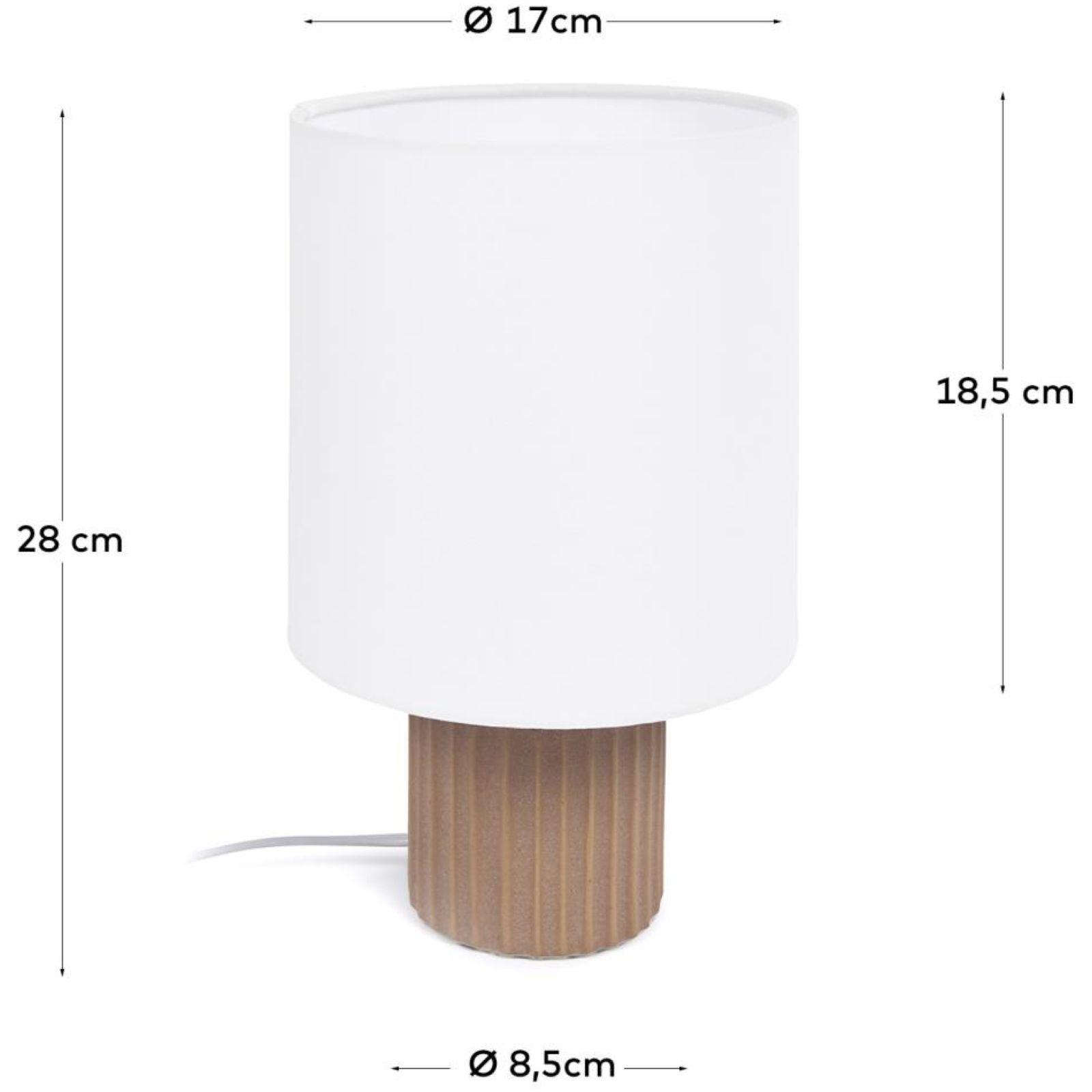 Eshe Tischlampe aus Keramik in der Farbe Terrakotta und weiss