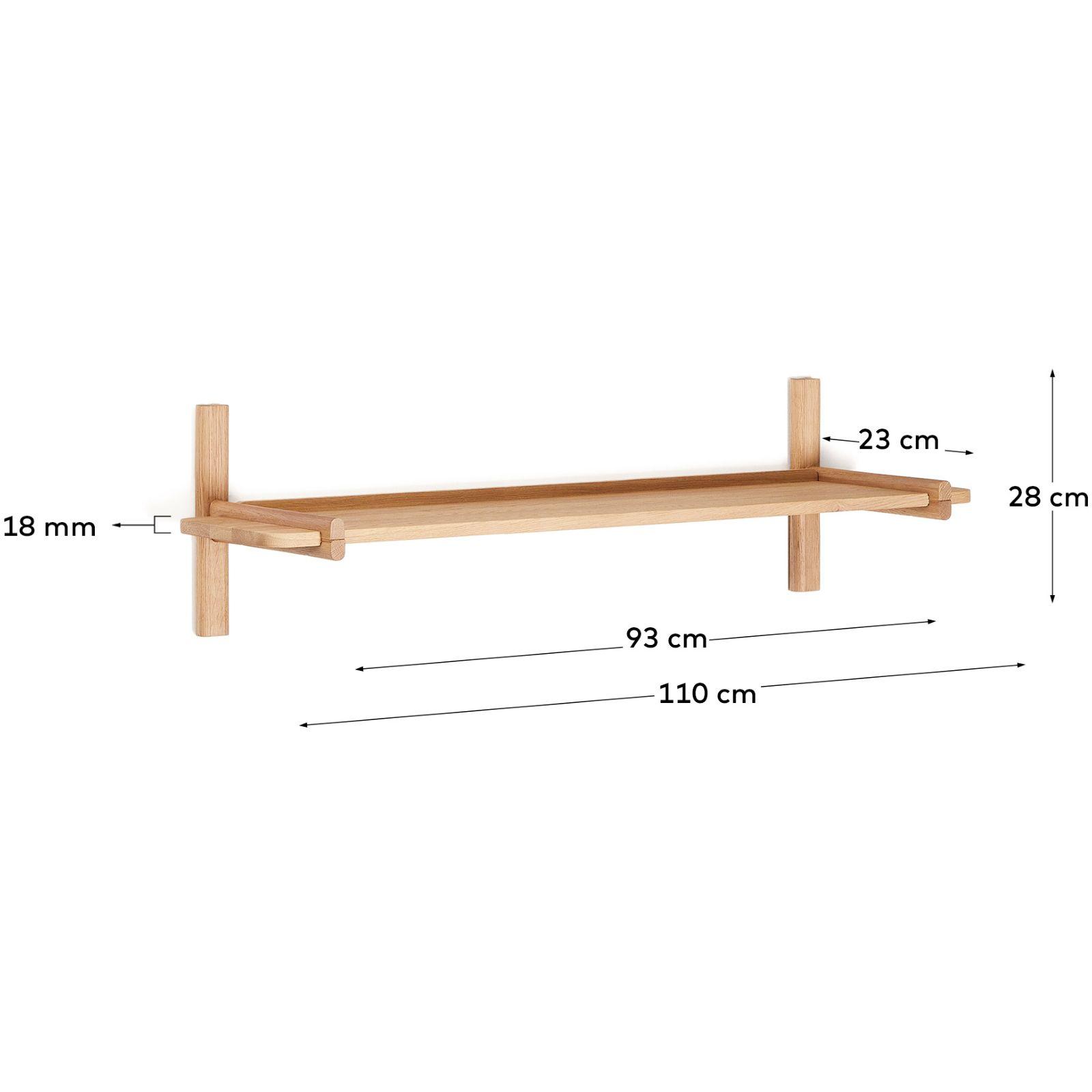 Wandregal 110 Modular Sitra Eichenholz massiv natur 1er