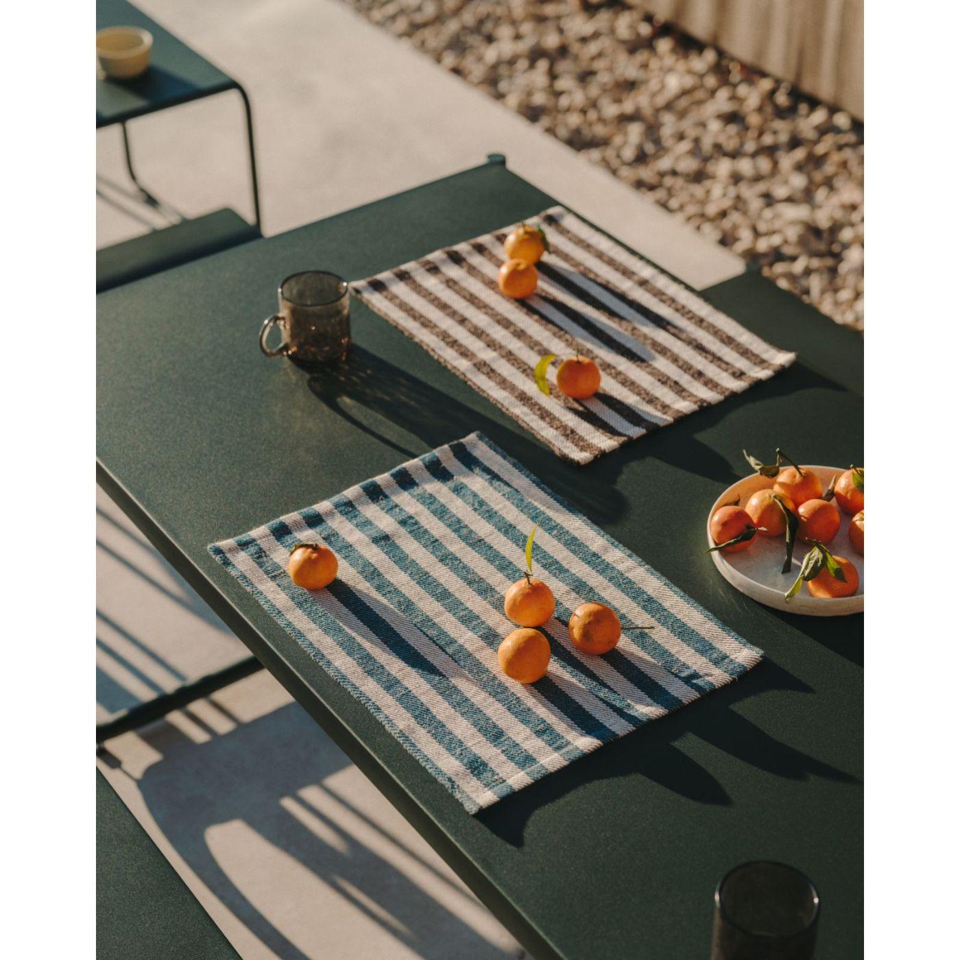 Garten Essgruppe Tisch und Bank Picknick Sotil Stahl grün (3-teilig)