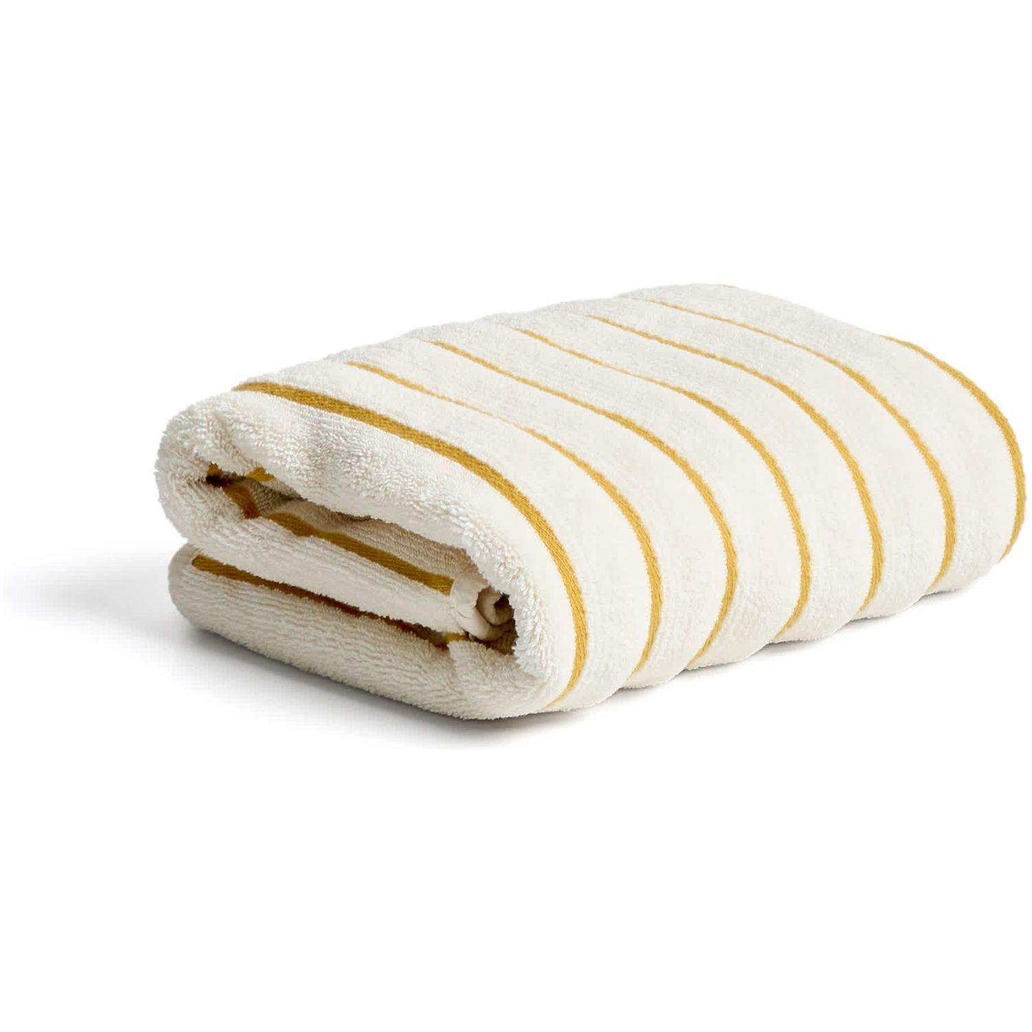 Handtuch Dorane aus 100 % Baumwolle mit gelben Streifen 50 x 90 cm