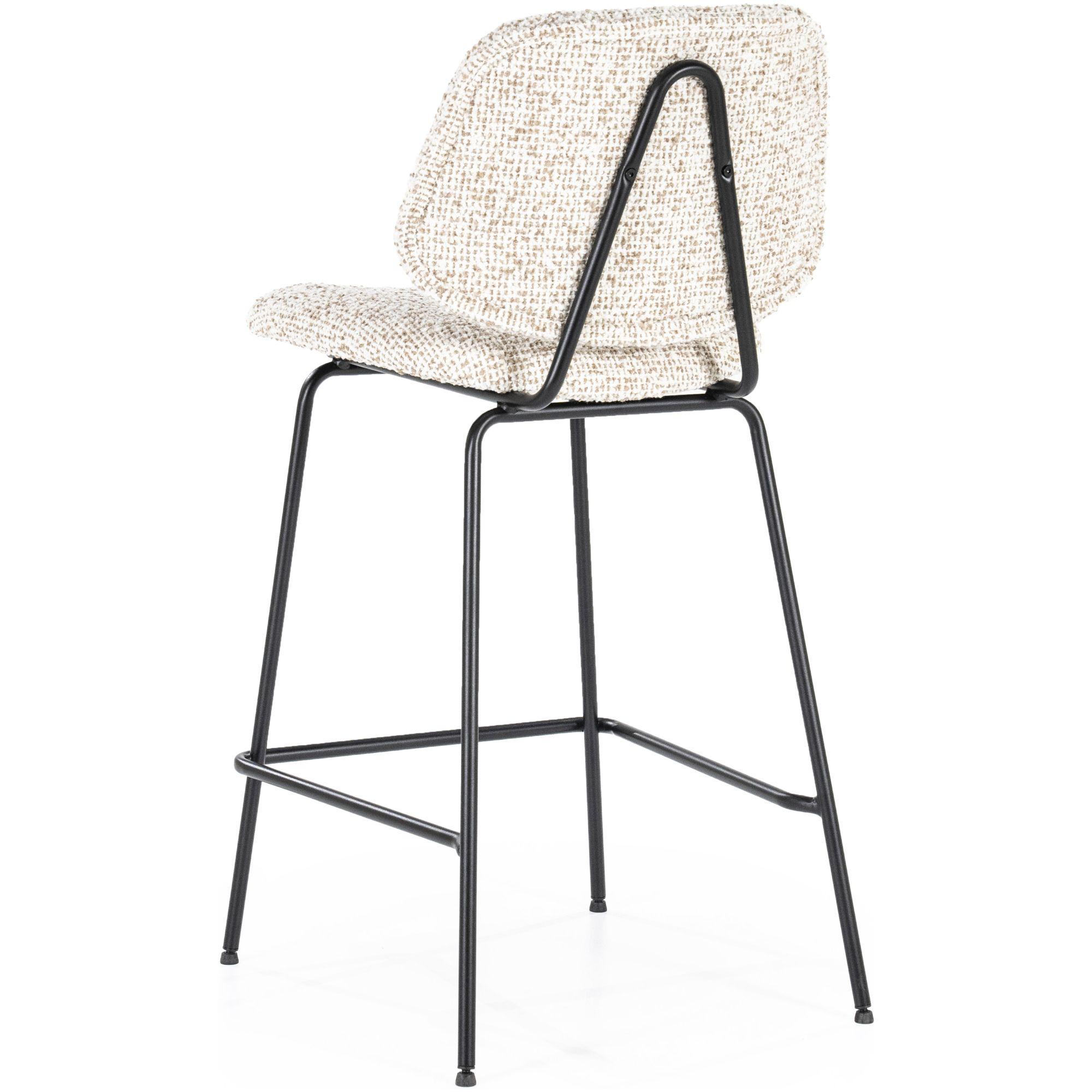 Barhocker Bella Bouclé Stoff beige Sitzhöhe 66