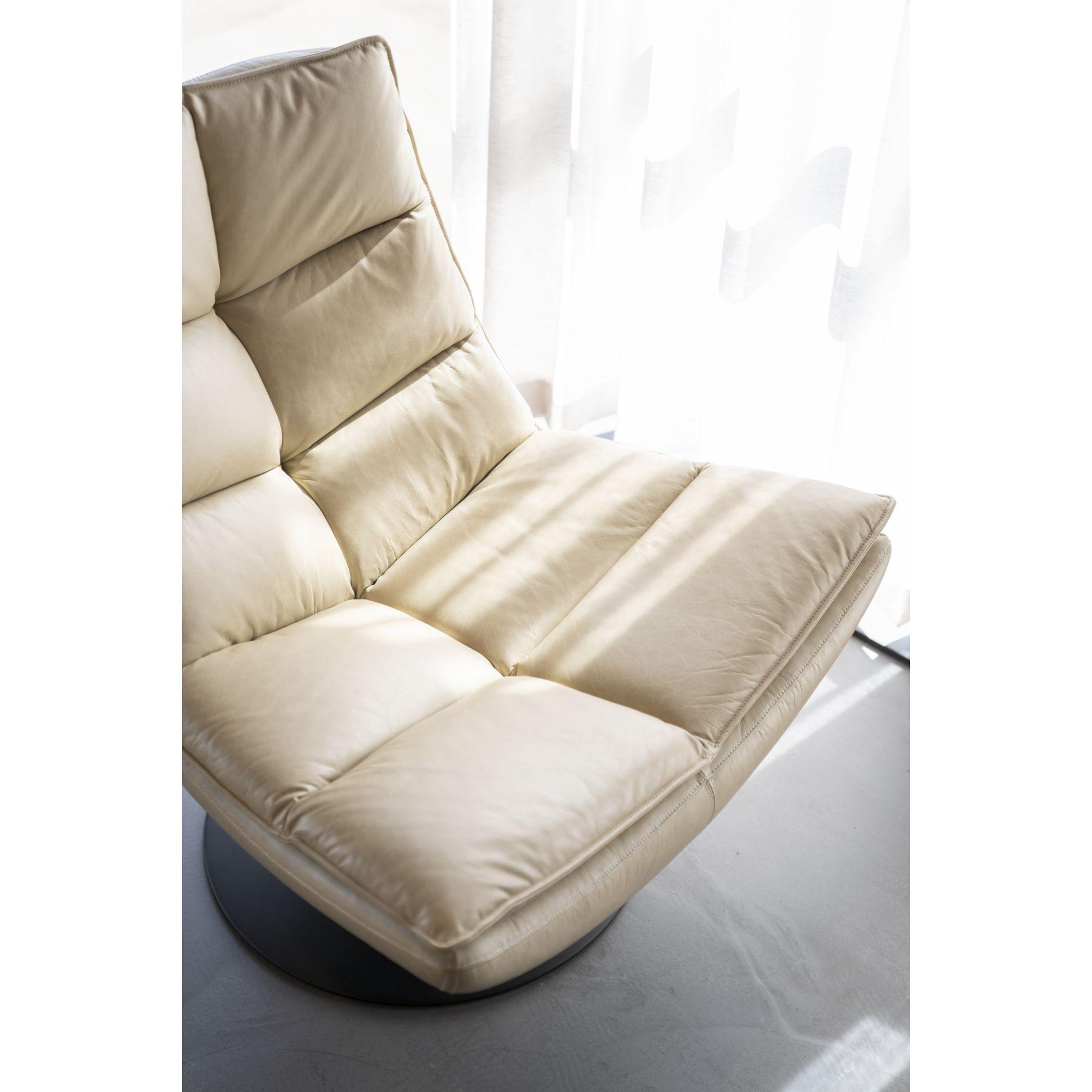Drehsessel Relax Boxer Echtleder beige