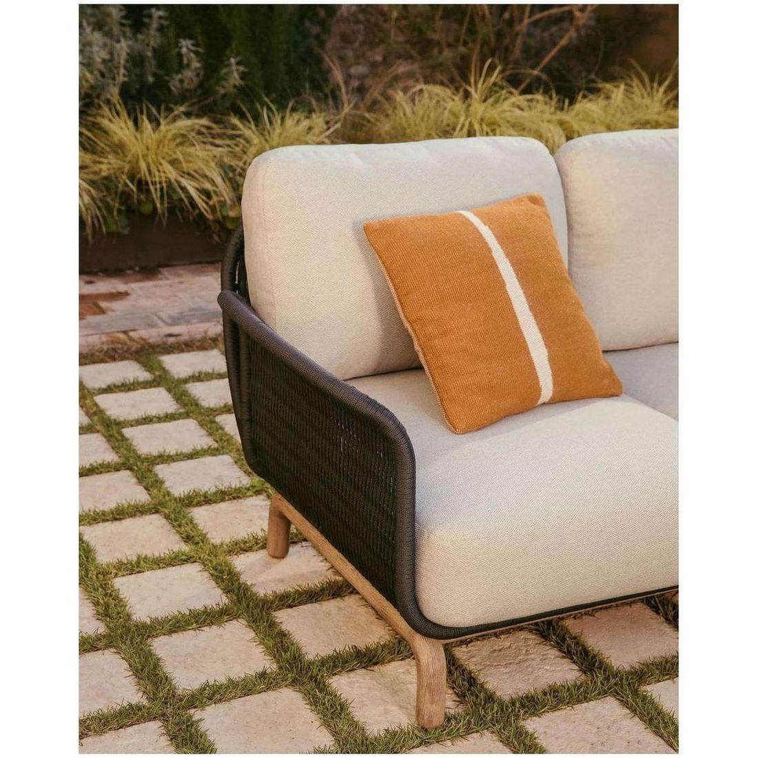 Gartensofa 2-Sitzer Alipa Akazienholz massiv Seil dunkelgrau 165