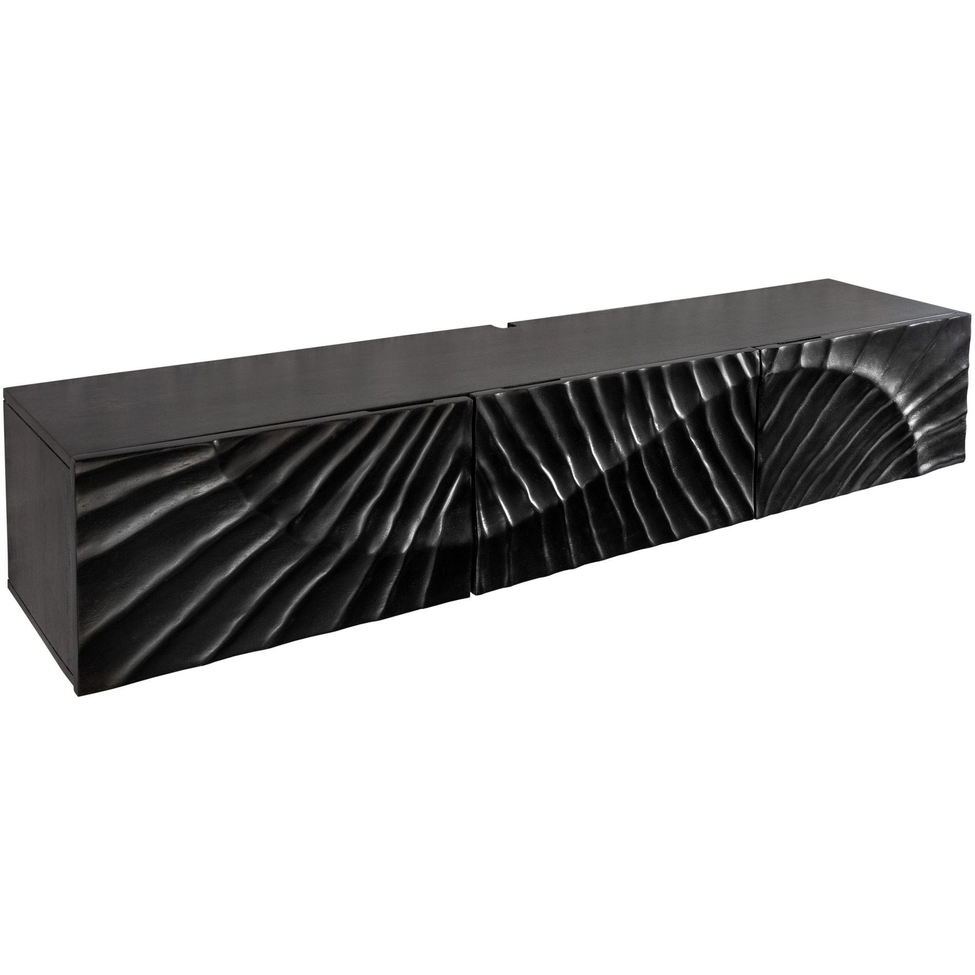 TV Wandmöbel Hängeschrank Vintage Baraya 160 schwarz Mango