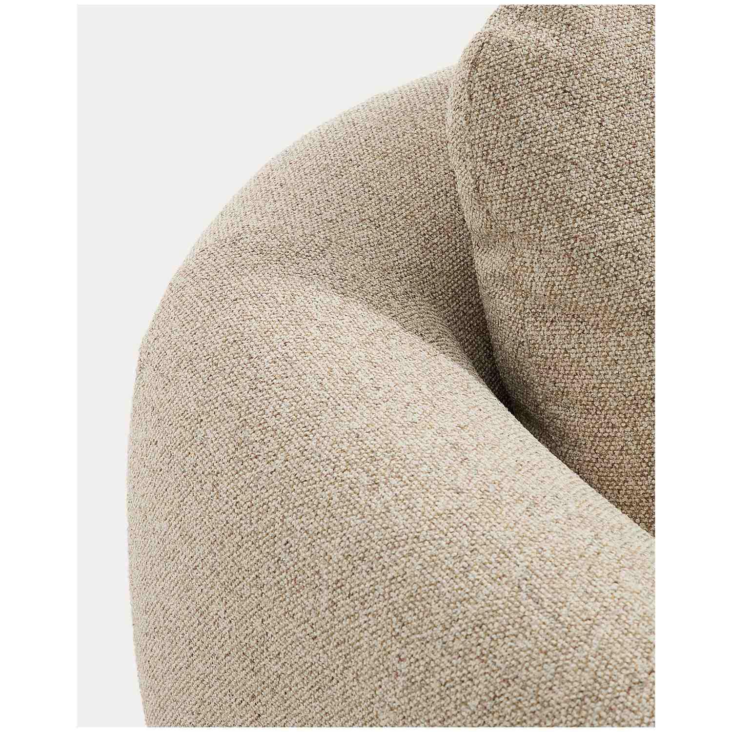 3-Sitzer Sofa Vera mit Chaiselongue links in Beige mit Beinen aus massivem Eschenholz mit natürlichem Finish 232x176 FSC Mix Credit