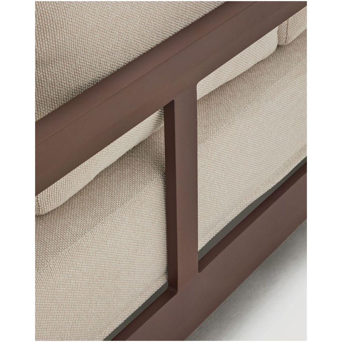 Gartensofa 3-Sitzer Nerano Aluminium in Braun 208