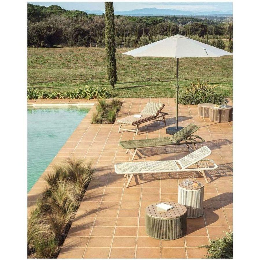 Sonnenliege Dandara Seil ecru massives Akazienholz 100% FSC