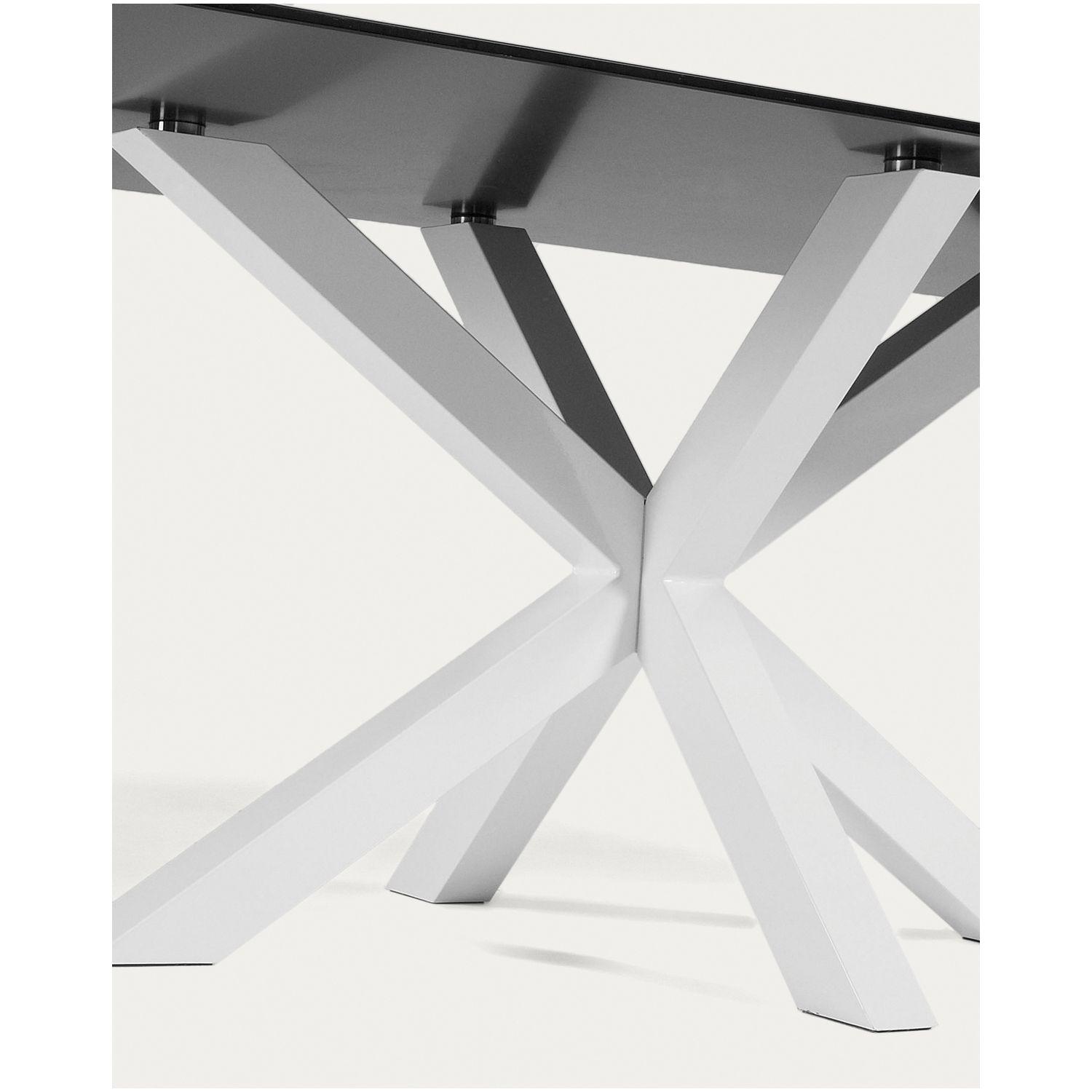 Argo table 180x100 cm, epoxy white and black glass