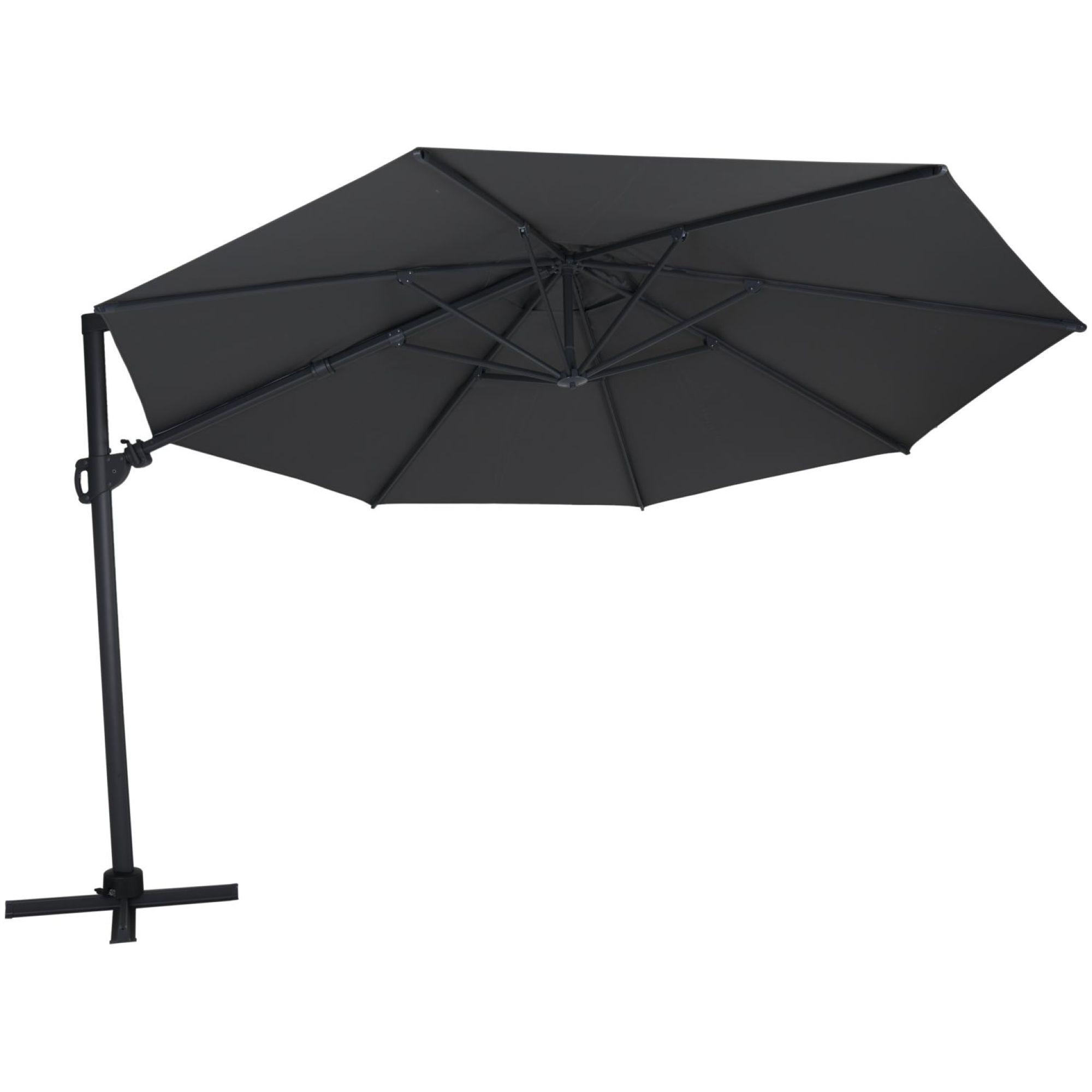 Freiarm Sonnenschirm Vario 360 Grad drehbar anthrazit schwarz 375x375