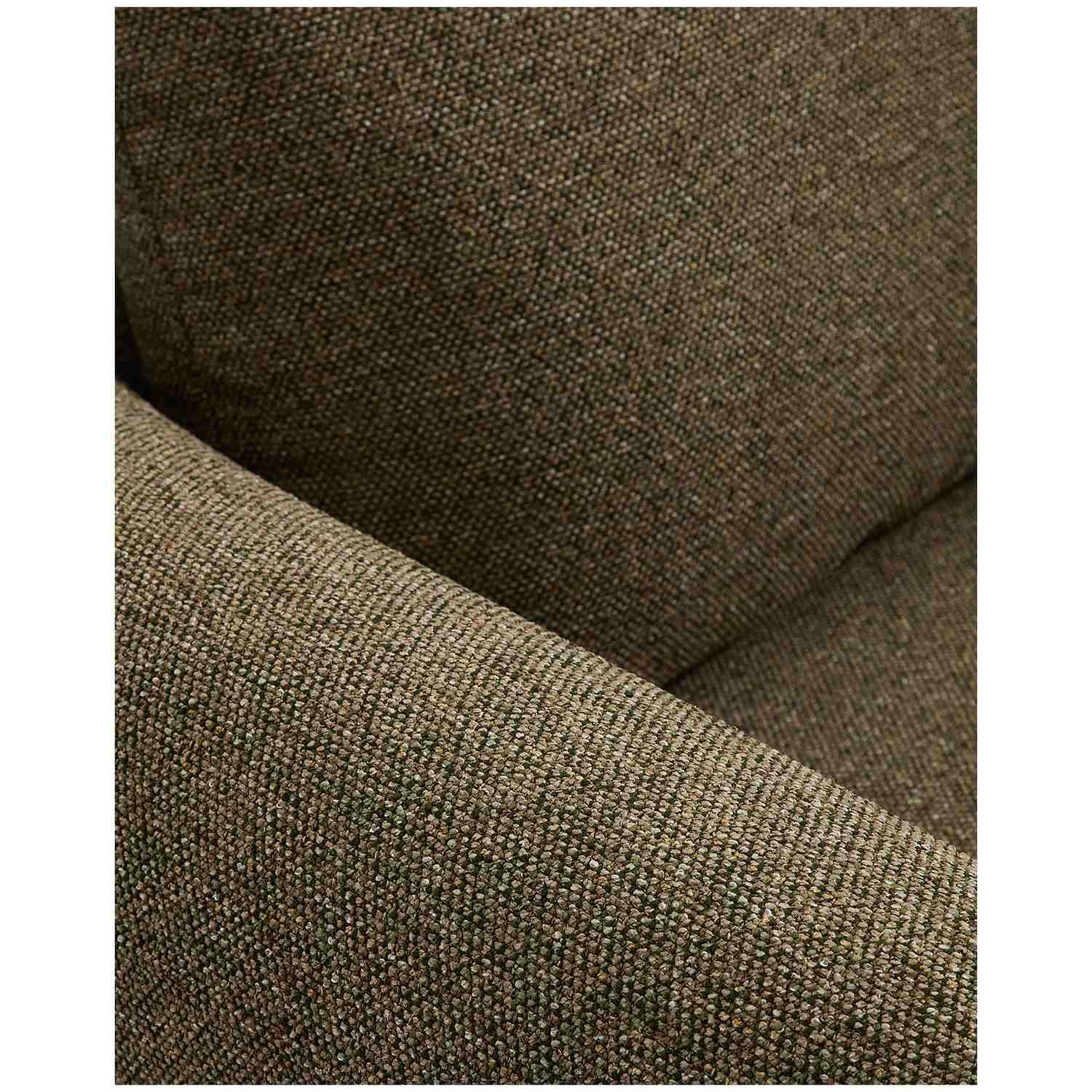 3-Sitzer Sofa Vera mit Chaiselongue links in olivgrün mit Beinen aus massivem Eschenholz mit natürlichem Finish 232x176 FSC Mix Credit