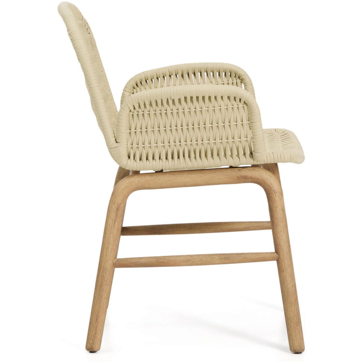 Garten Armlehnstuhl Alipa Akazienholz massiv Seil ecru FSC 100%