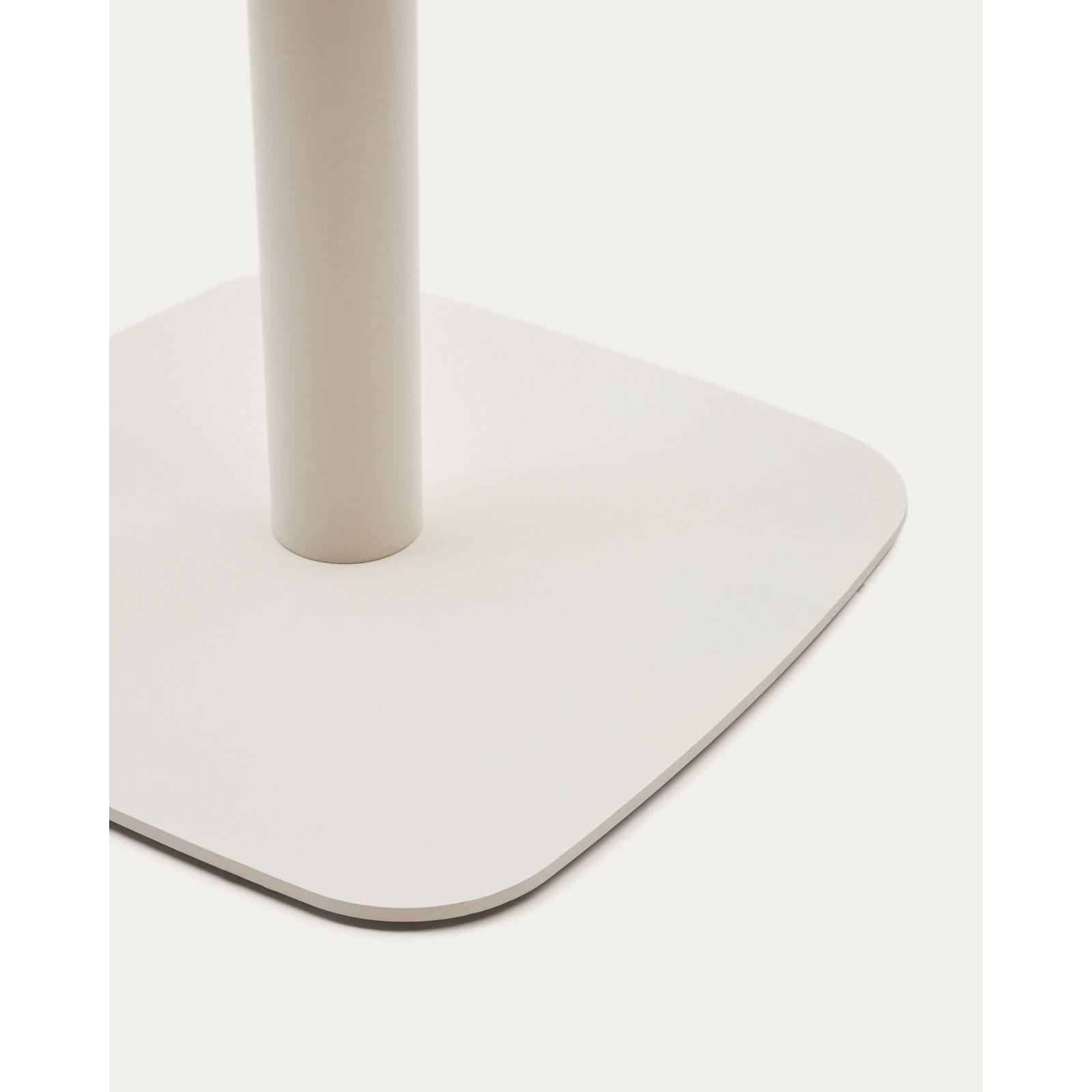 Dina Outdoor Stehtisch weiss mit weiss lackiertem Metallbein 60x60 H97