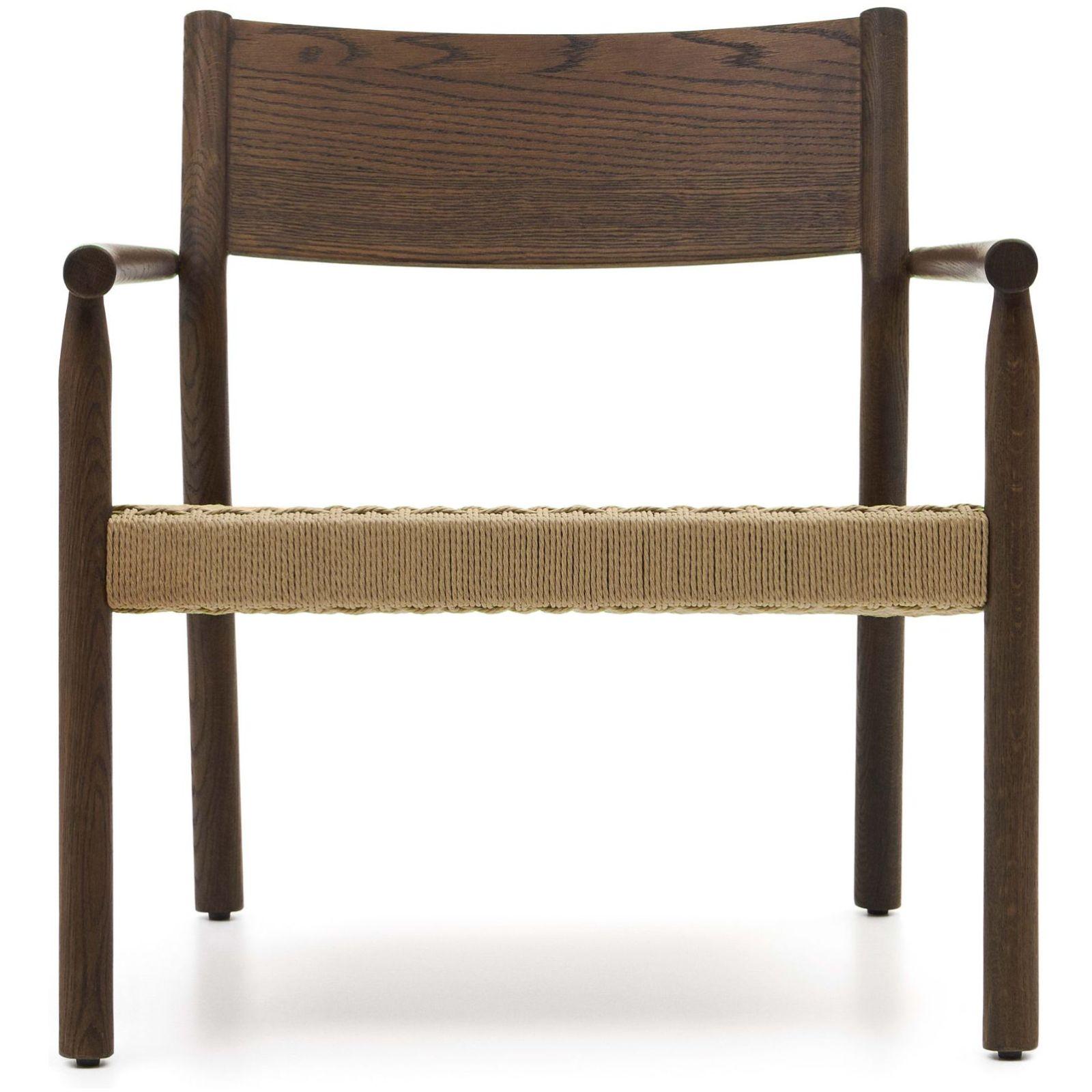 Armlehnsessel Yalia Eichenholz massiv Nussbaum-Finish 100% FSC