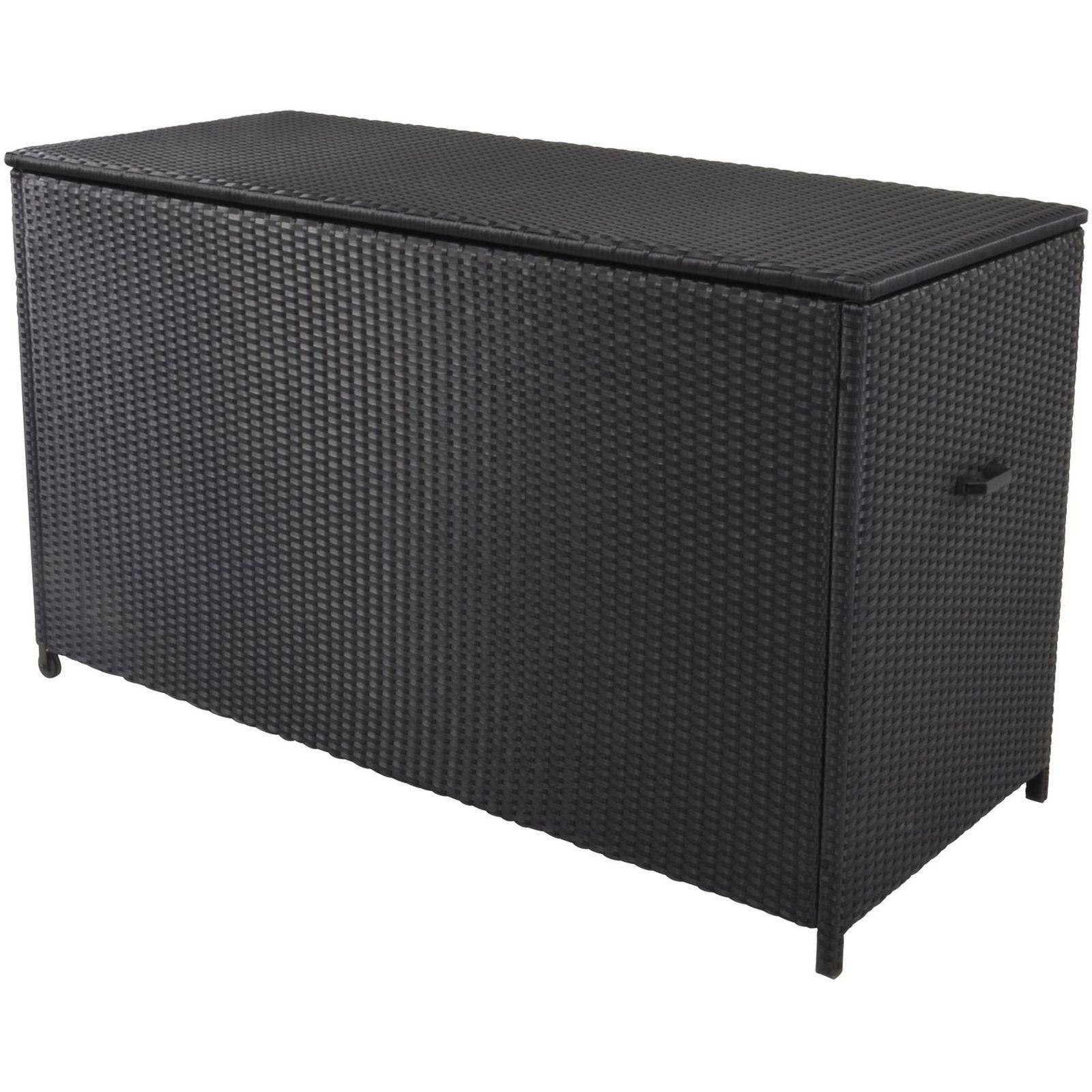 Poly Rattan Kissenbox mit Rollen 165x67x95