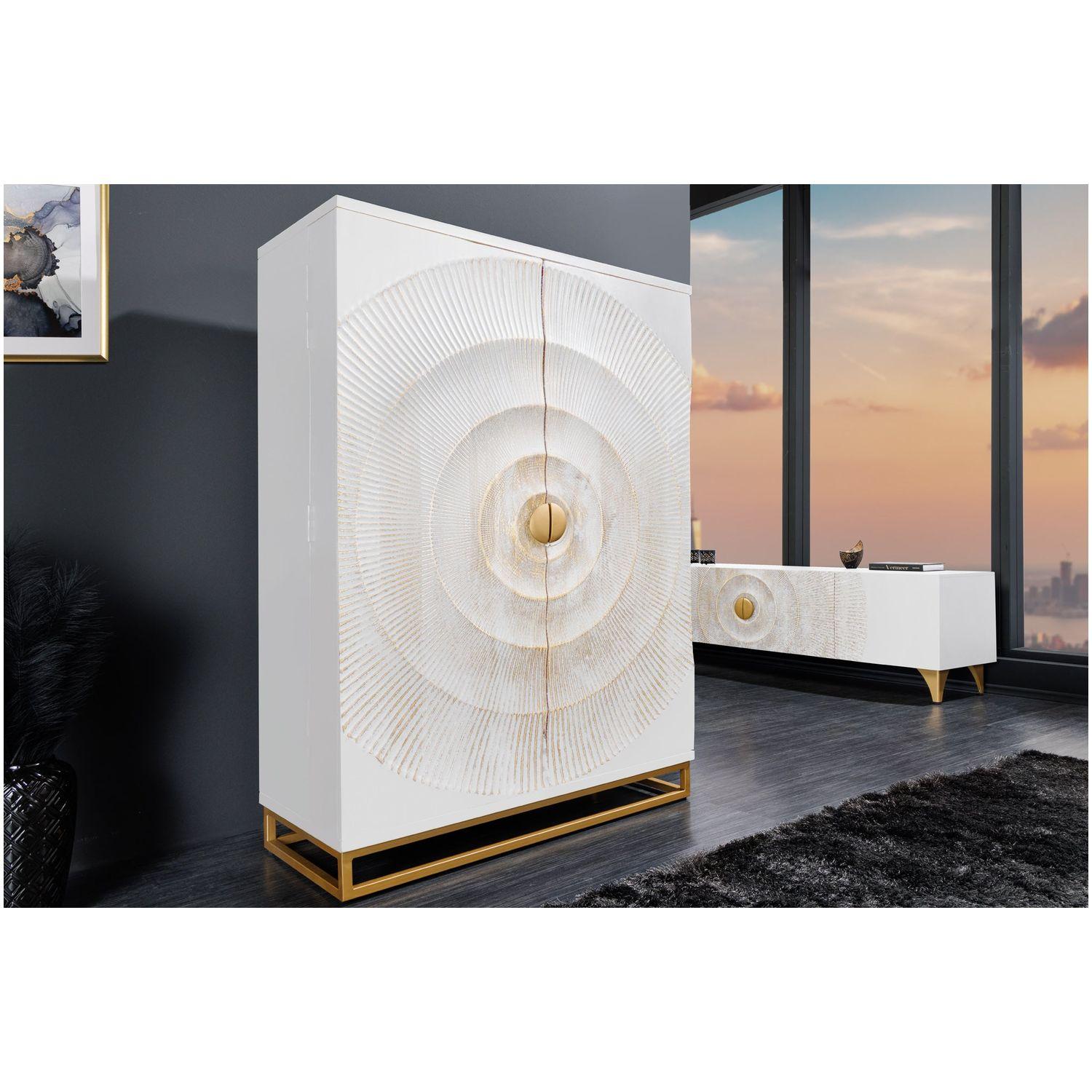Barschrank Himalaya Mangoholz weiss 95x141
