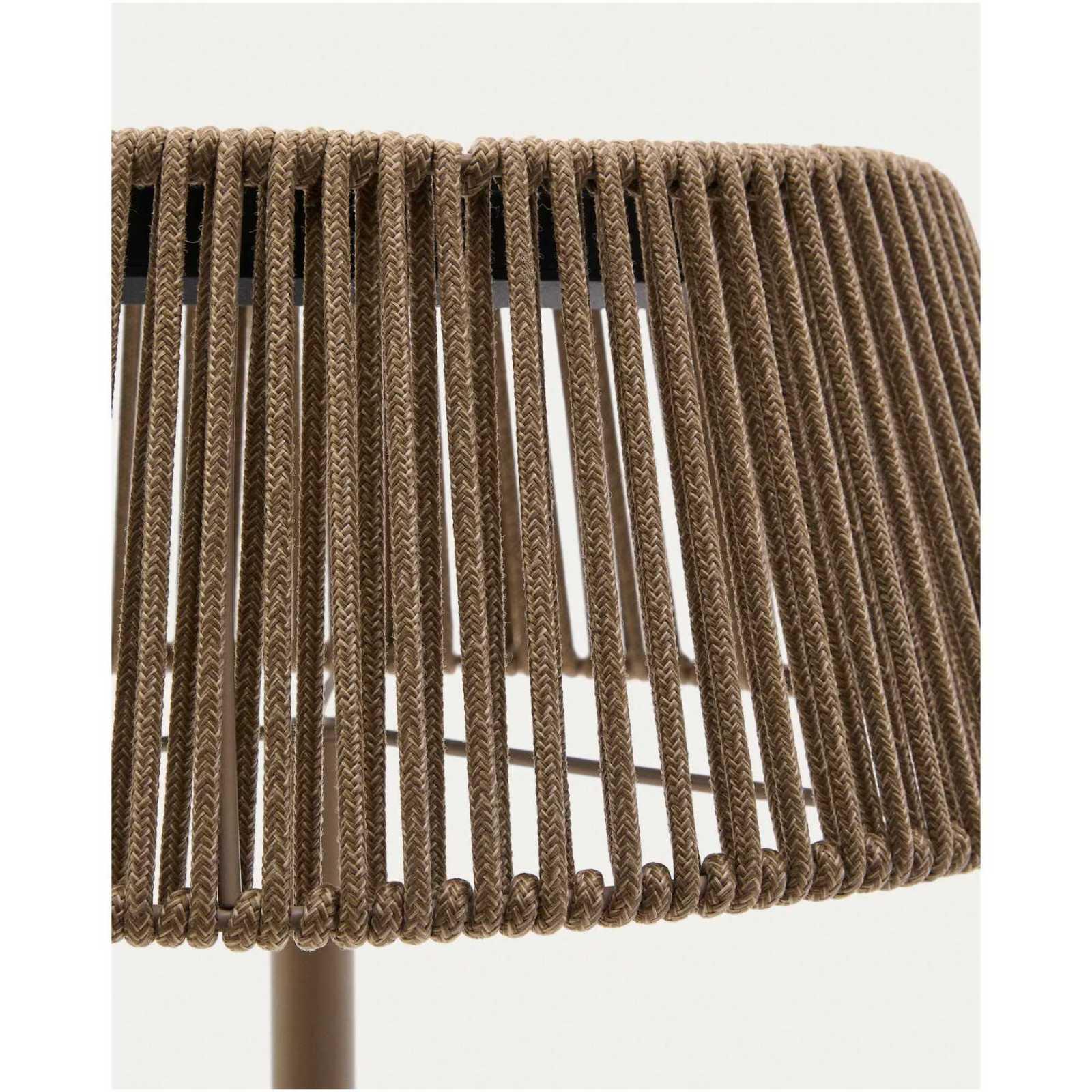 Outdoor-Solar-Stehlampe Aldet aus grauem Seil 46x46