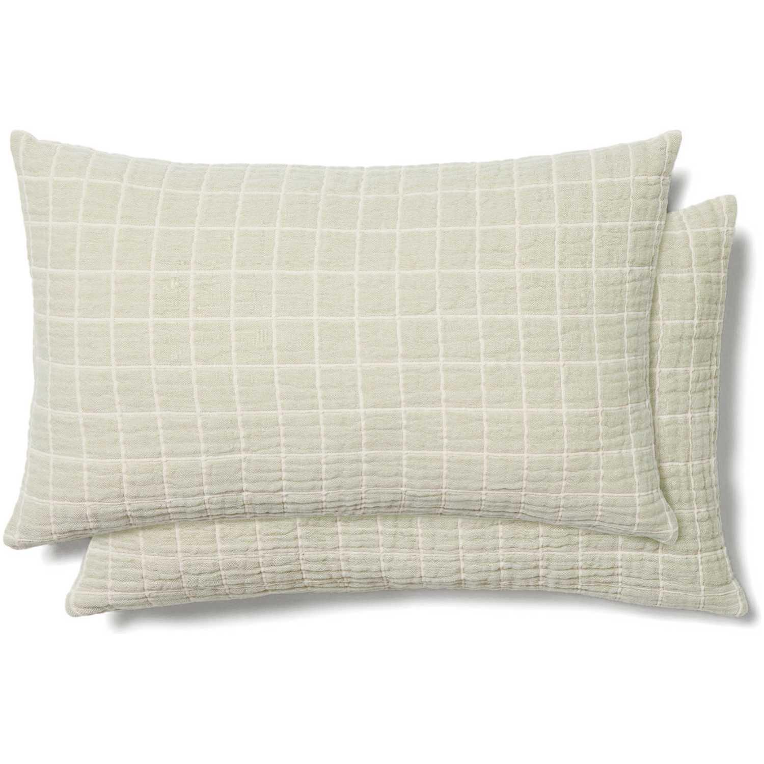 Set Tivaro mit 2 Kissenbezügen aus 100 % Baumwolle mit Jacquard-Karomuster in Hellgrün 30 x 50 cm