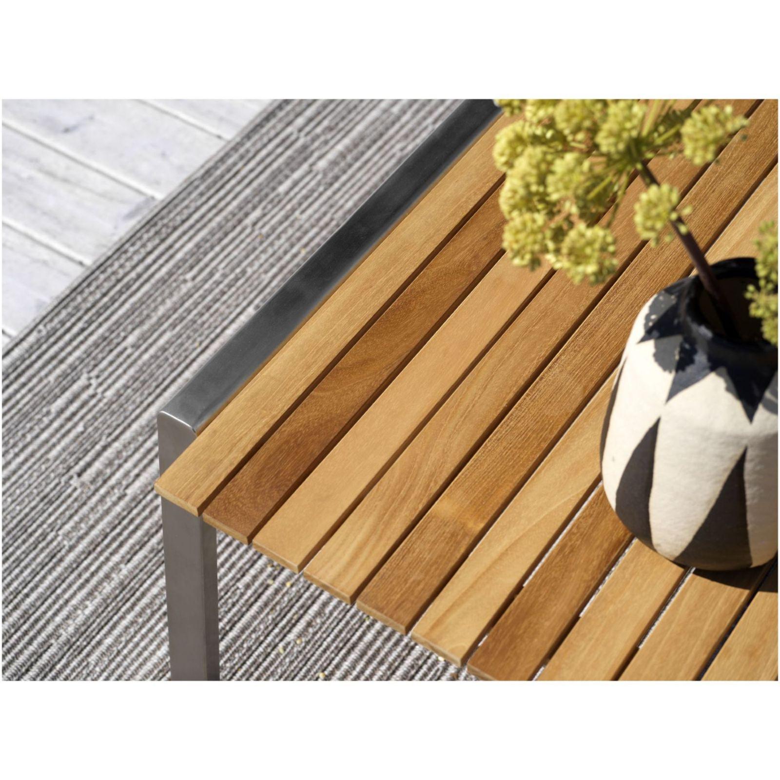 Gartenlounge Bellevue Edelstahl Teak Kissen anthrazit (4-teilig)