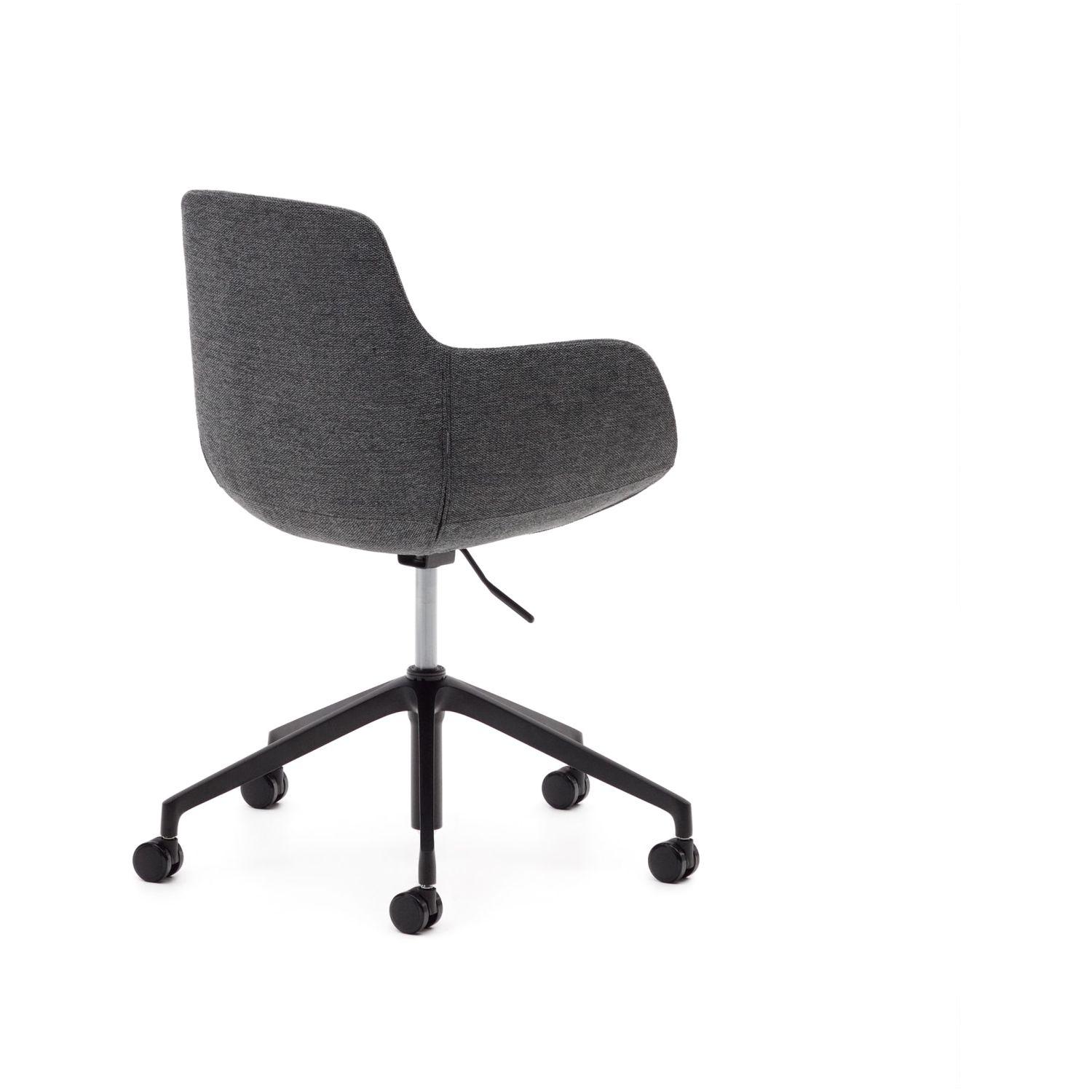 Bürodrehstuhl Tissiana Stoff mattschwarz Aluminium schwarz matt
