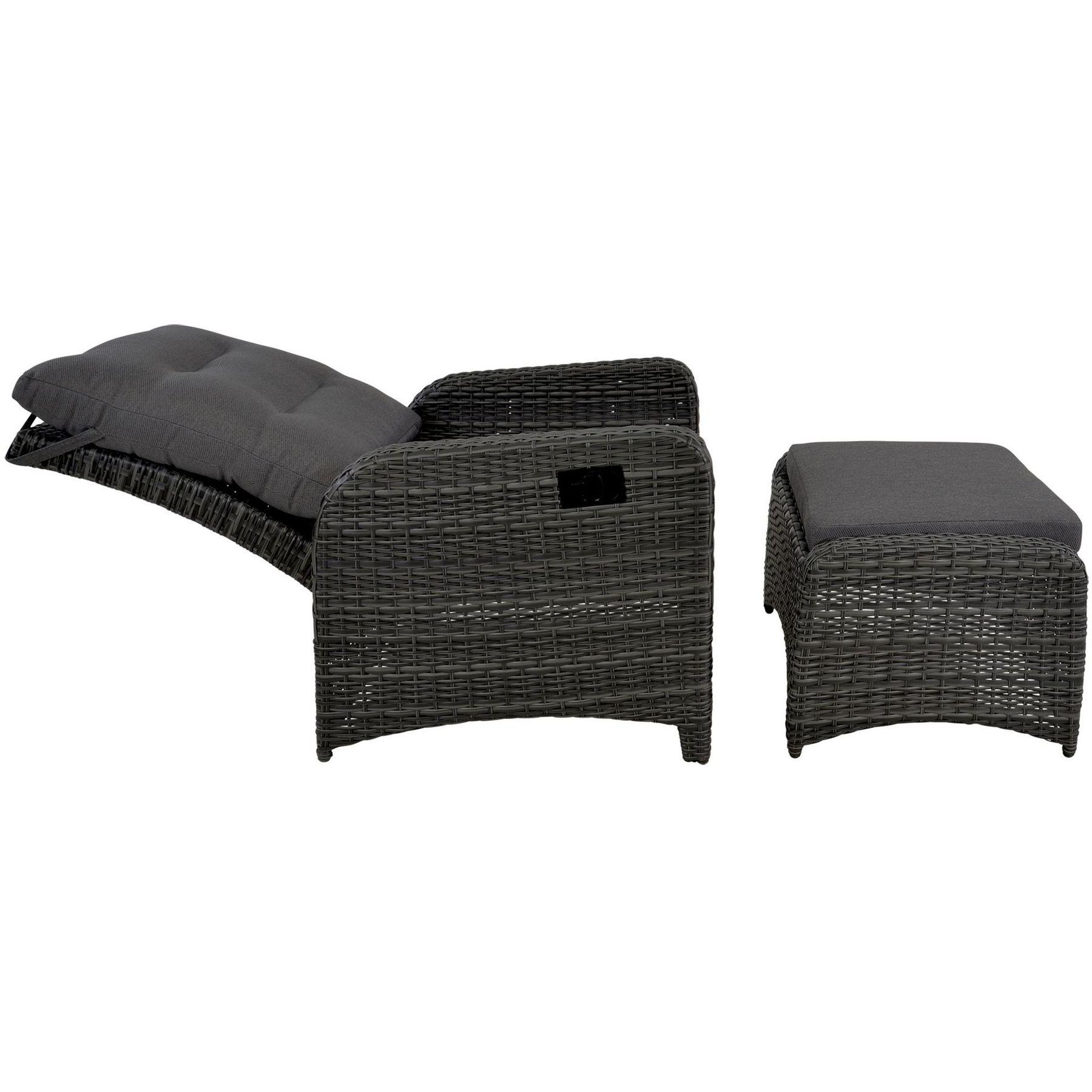 Garten Loungesessel verstellbar Poly Rattan Nino (mit Funktion)