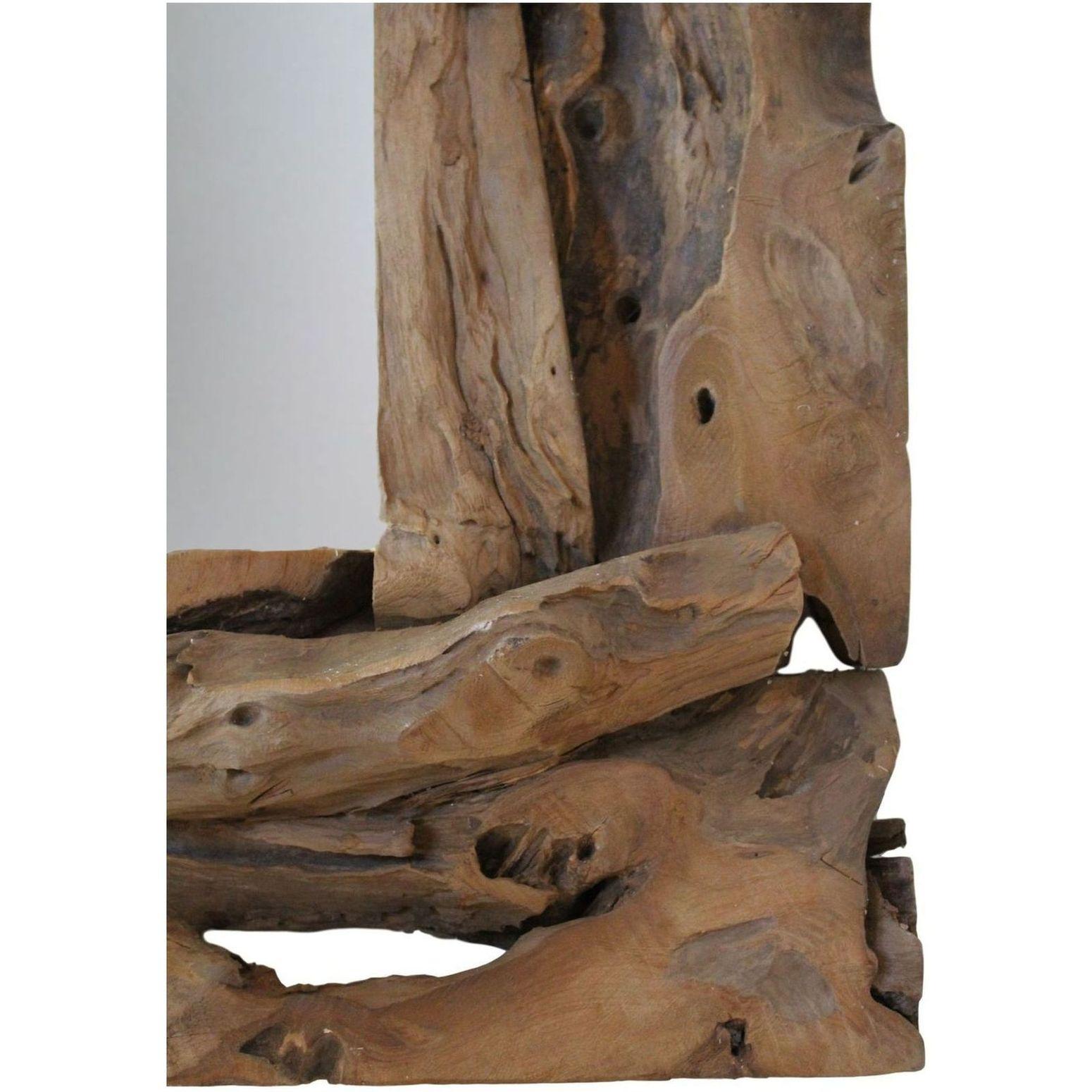 Wandspiegel  Teak rustikal natur 140x80 UNIKAT