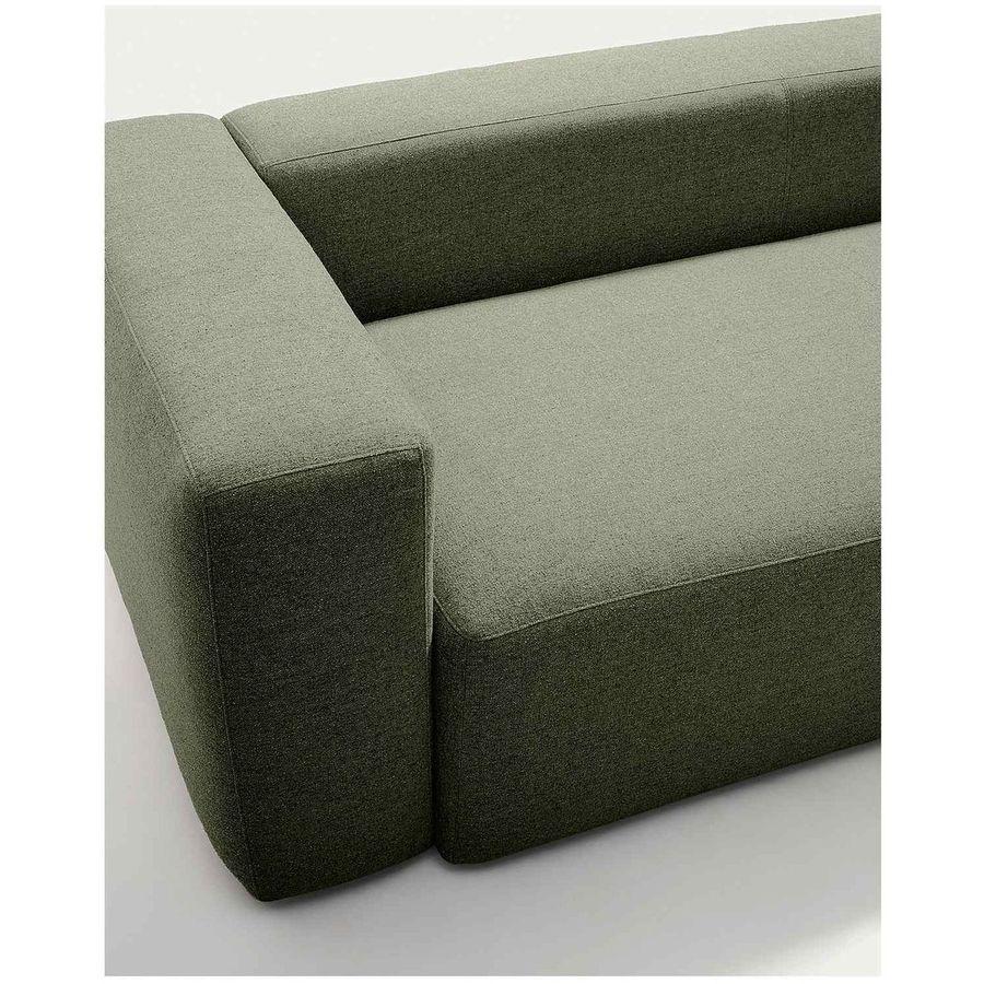 2-Sitzer-Sofa Blok in moosgrüner Chenille 210 cm FSC Mix Credit