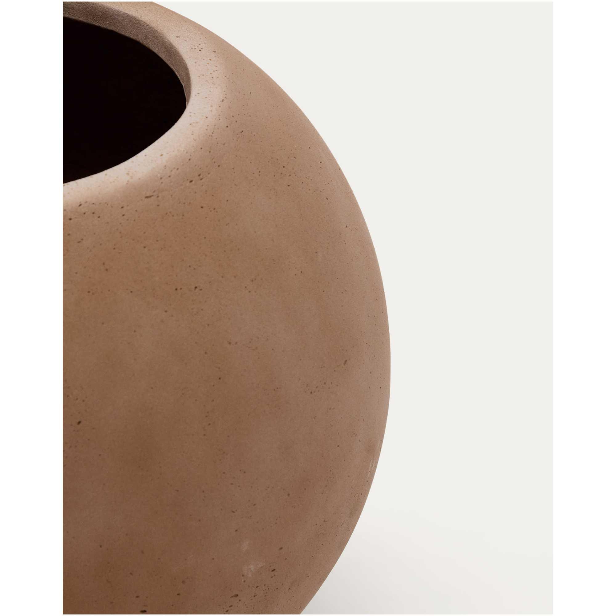 Blumentopf rund Solna in Zementoptik aus Terrakotta 51x51