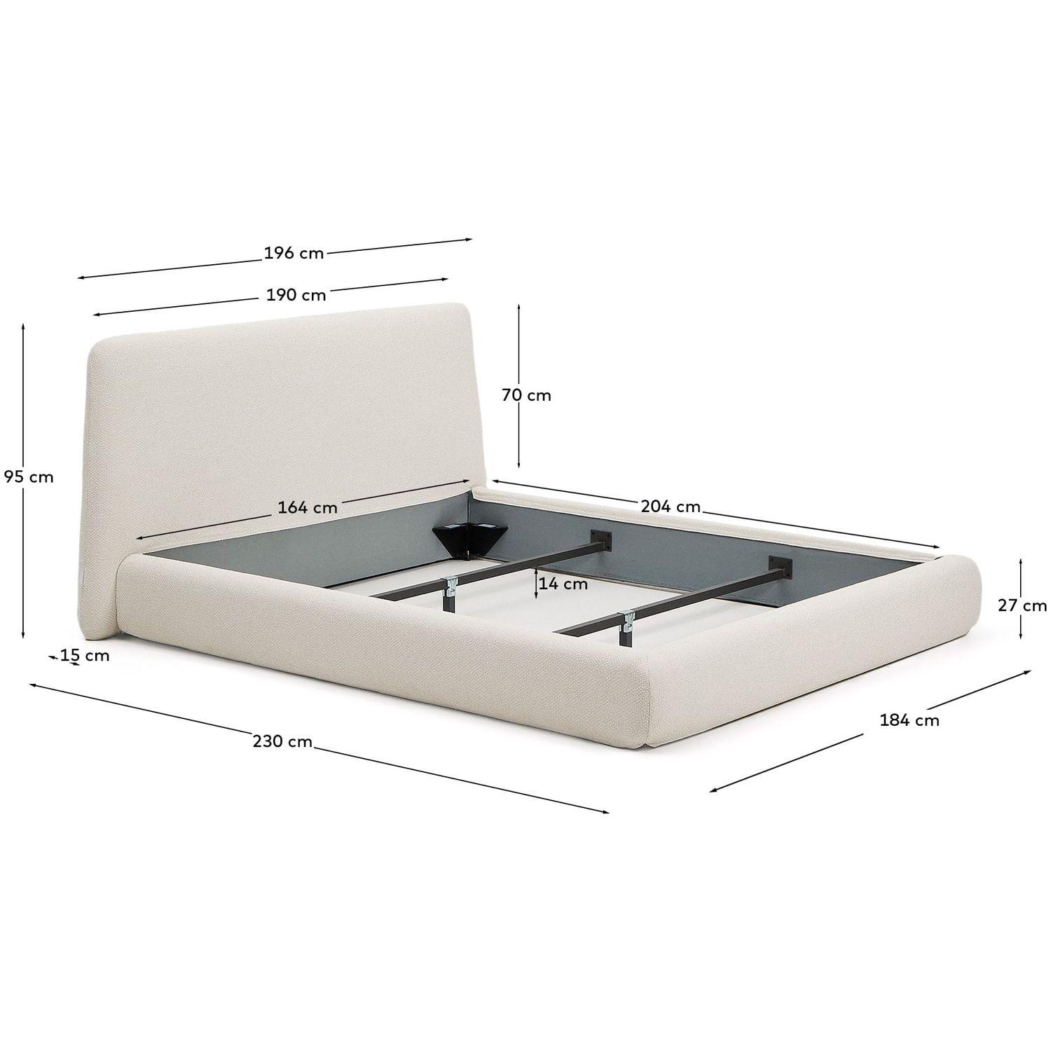 Abziehbares Bett Martina mit braunem Lammfellimitat Bouclé - Grösse: 160x200