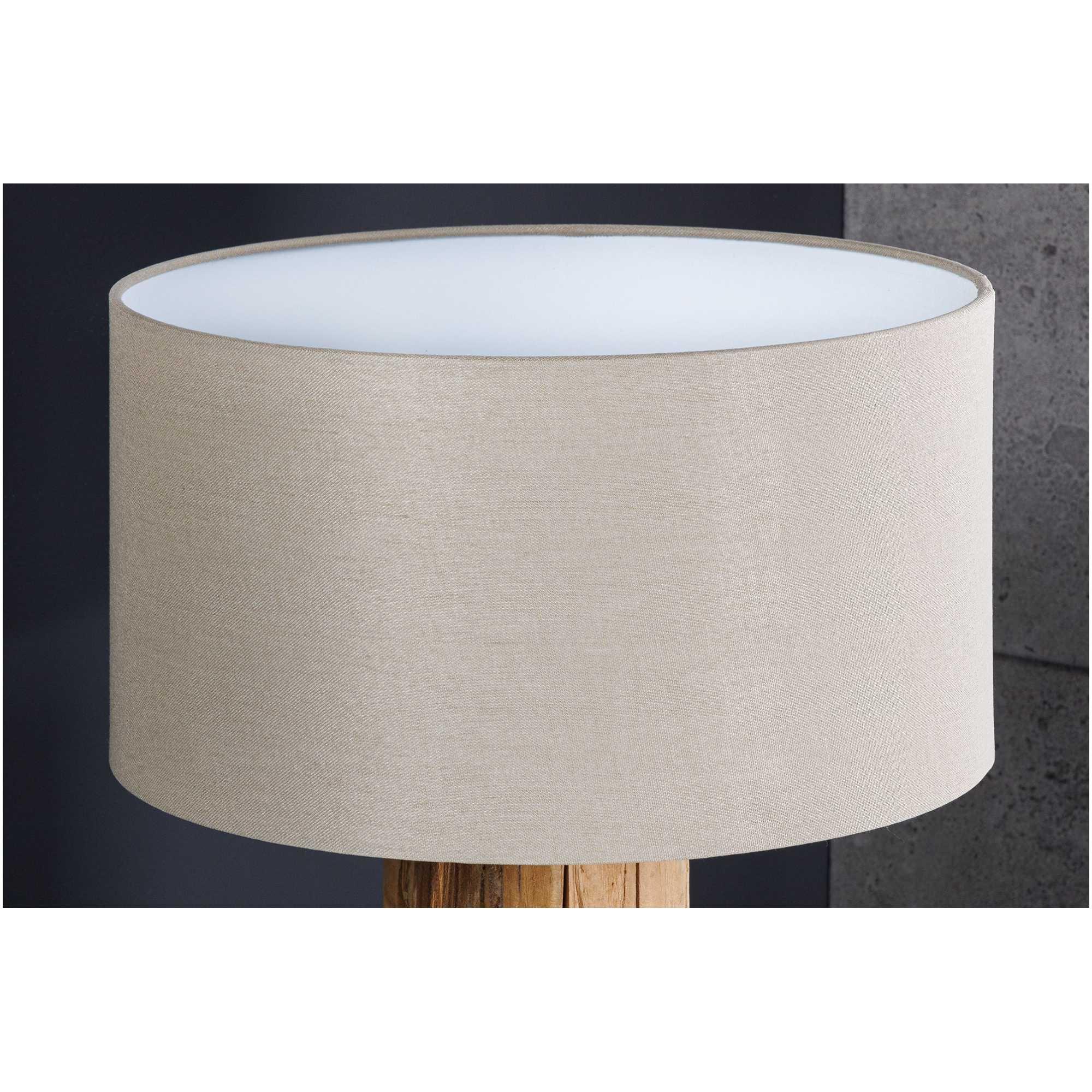 Lampenschirm 40x22x40 rund Leinenbeige für Tischlampe und Stehleuchte