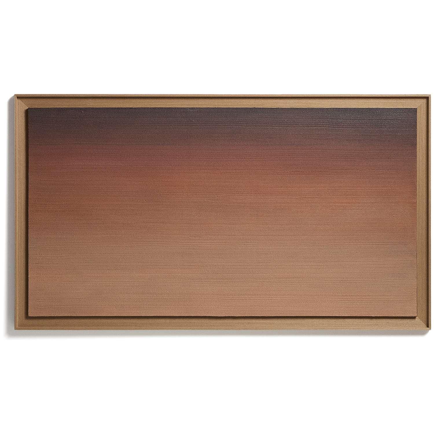 Abstraktes Bild Breon handgemalt in Orangetönen 85x150