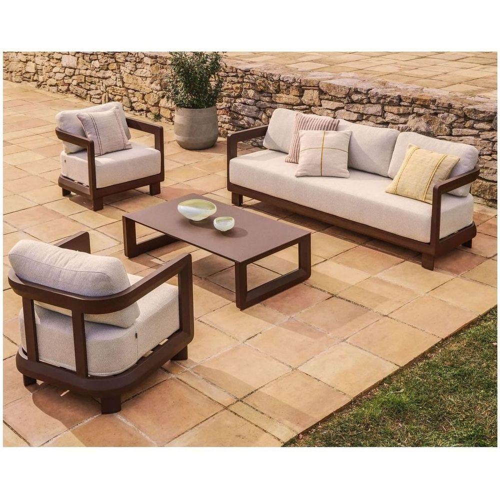 Garten Kissenbezug Dirome 100% PET beige gestreift 45x45