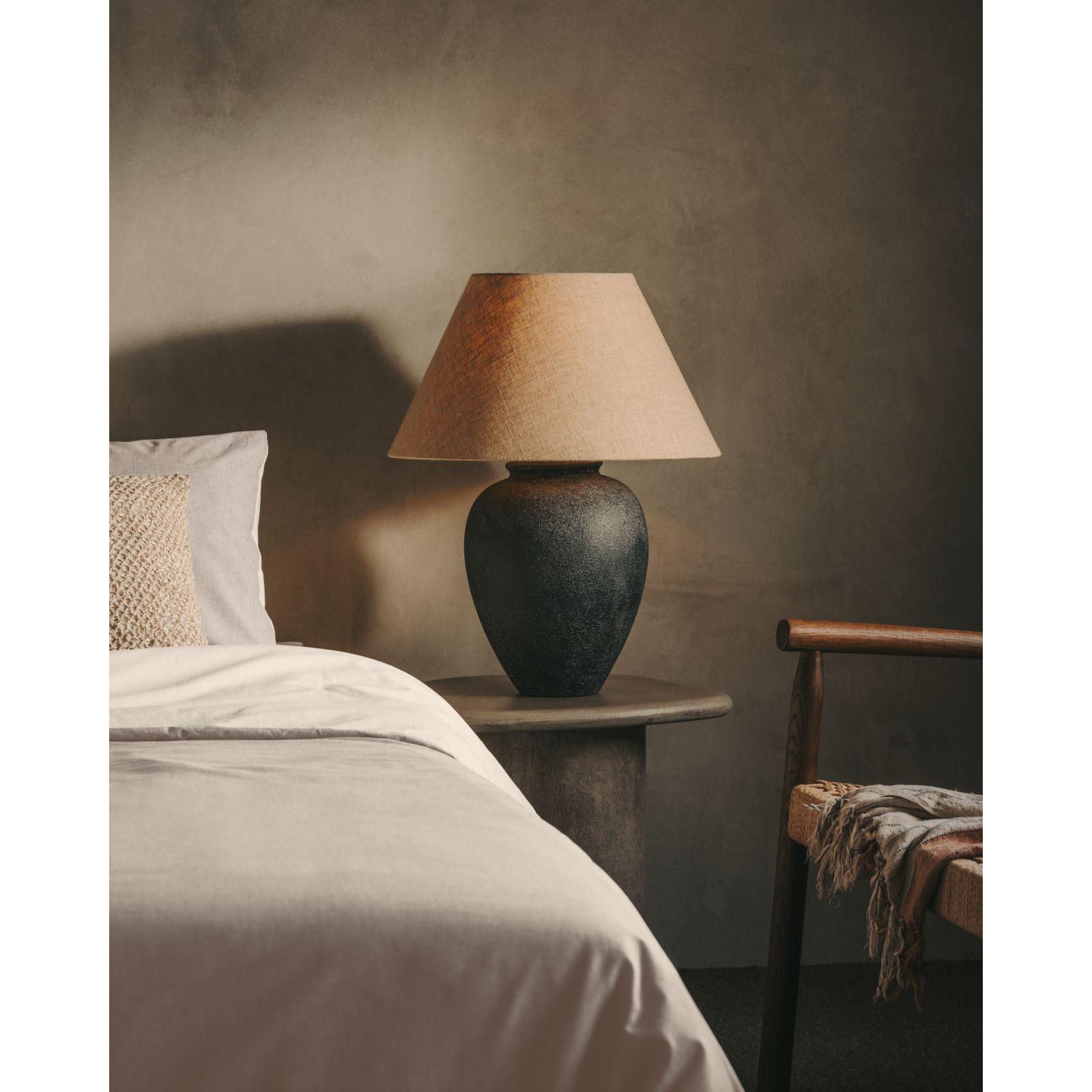 Set Sotela Bezug für Bettdecke und Kopfkissen mit gestickten Streifen 100% Baumwolle Perkal beige Bett 90cm
