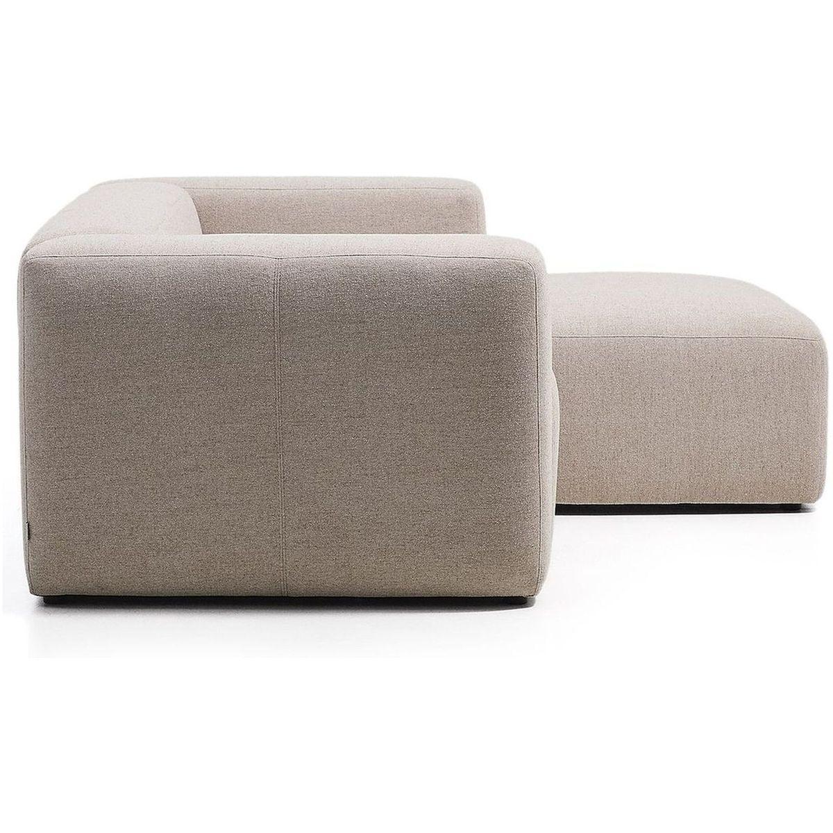 2-Sitzer-Sofa Blok mit Chaiselongue rechts in beiger Chenille 240 cm FSC Mix Credit