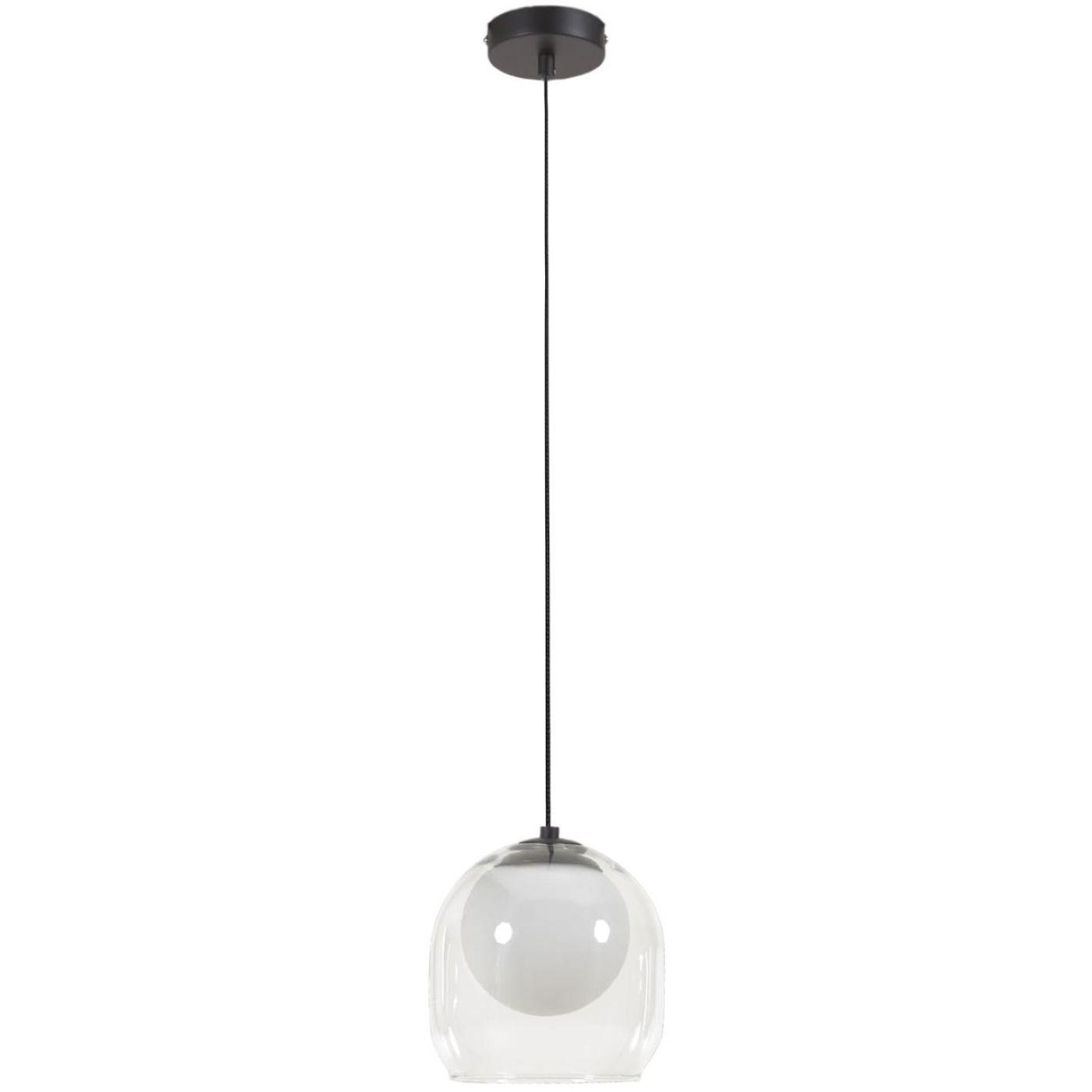 Belkis Deckenlampe aus Glas und Metall mit schwarzem Finish