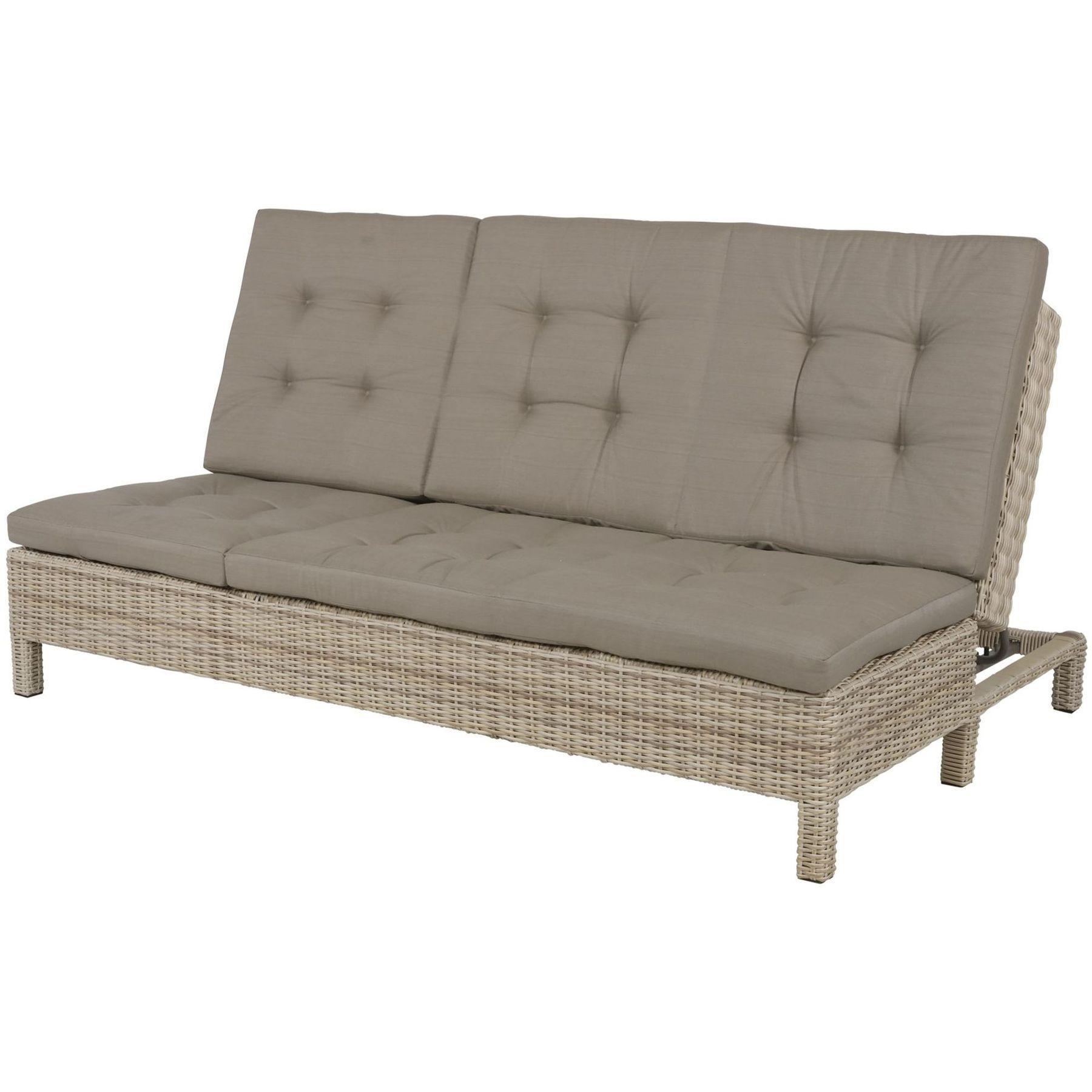 Poly Rattan Doppelliege Daybed mit Sofafunktion Panama 130x200