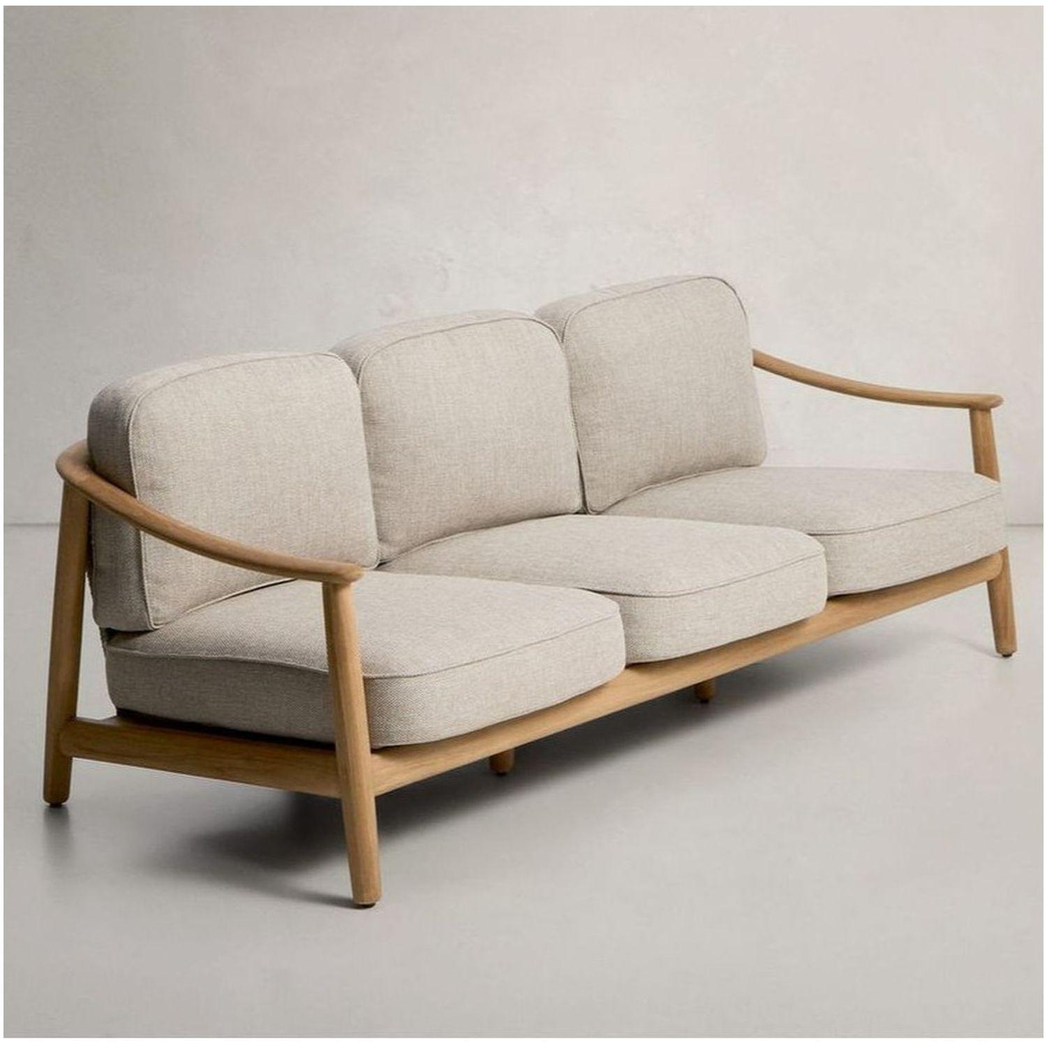 Gartensofa 3-Sitzer Outdoor Elunda Teakholz massiv 215 FSC 100%