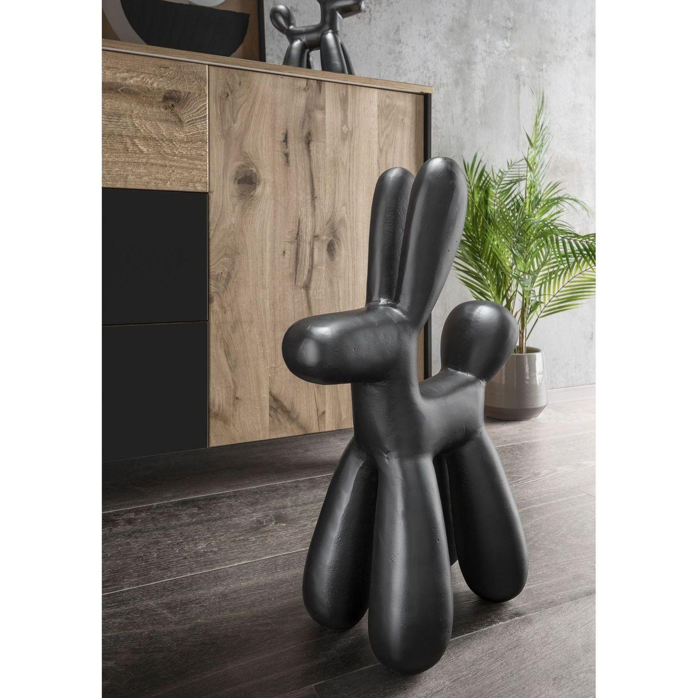 Deko Objekt Aluminum Hund Bubble Big matt-schwarz