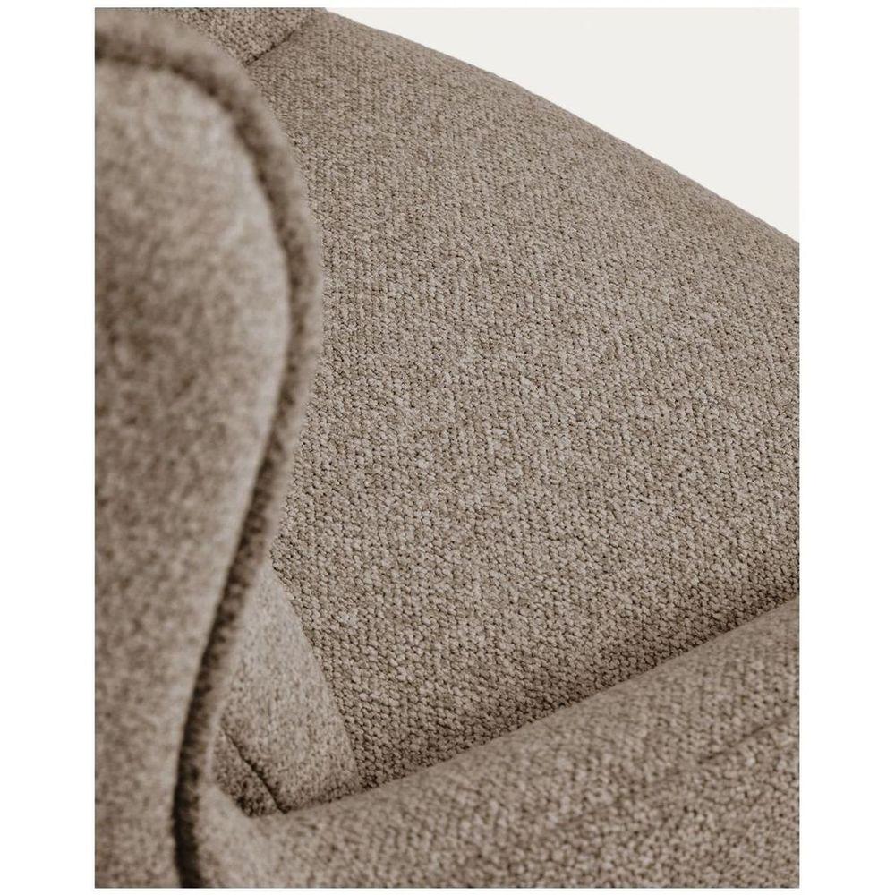 Drehsessel Sorile mit brauner Chenille und schwarz lackiertem Stahl FSC 100%