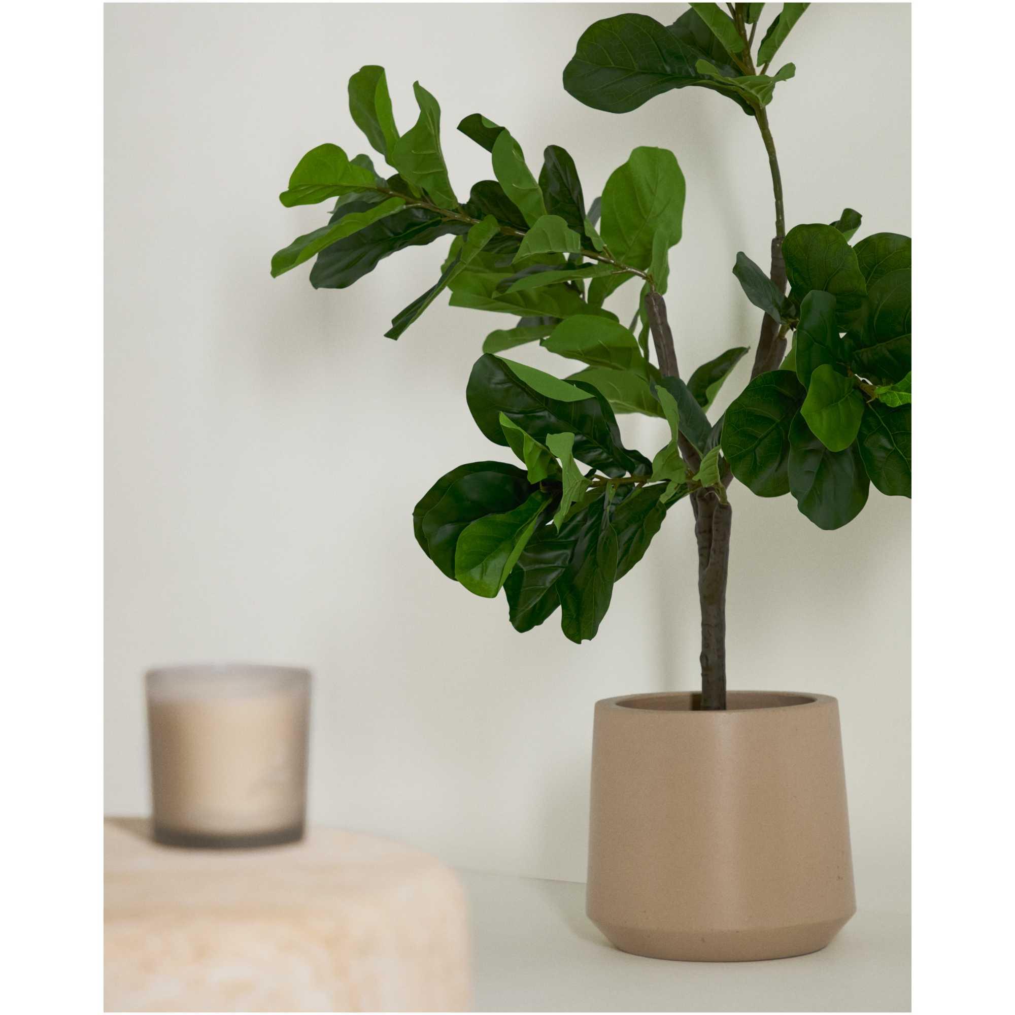 Blumentopf Calun aus Zement in Beige 32x32