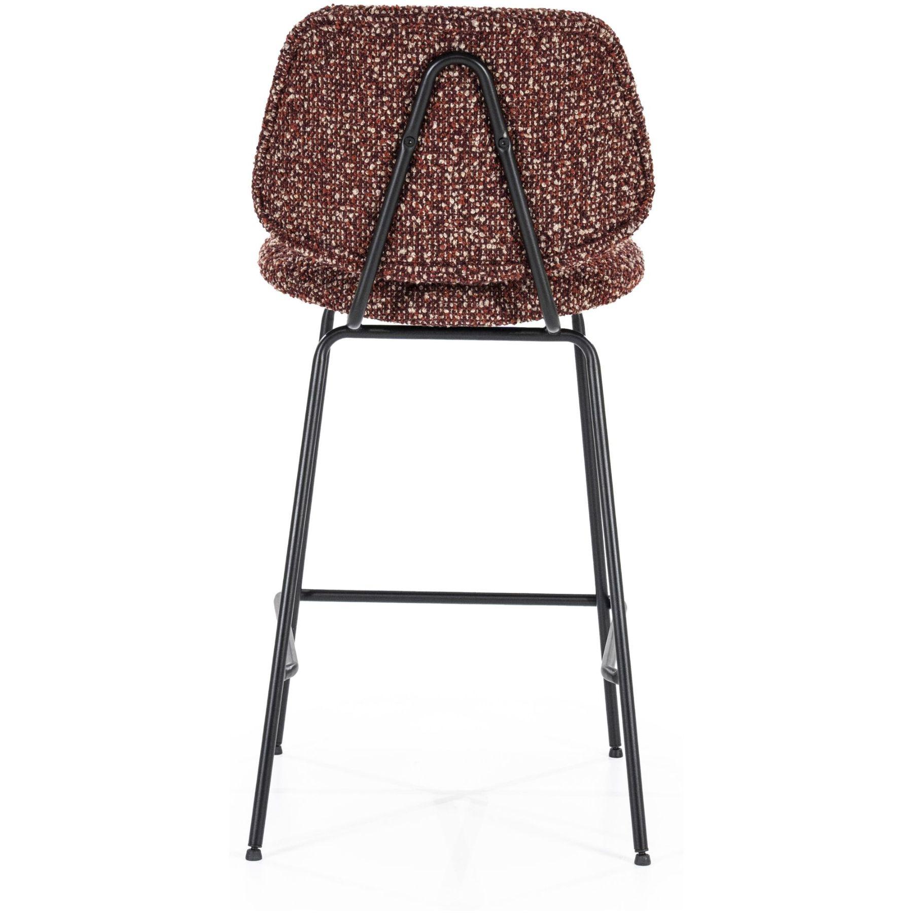 Barhocker Bella Bouclé Stoff rot Sitzhöhe 66