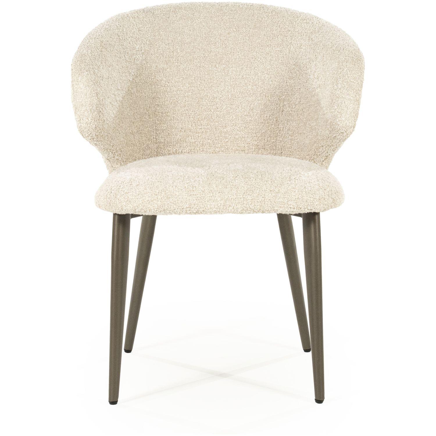 Armlehnstuhl Plaza Bouclé Stoff beige