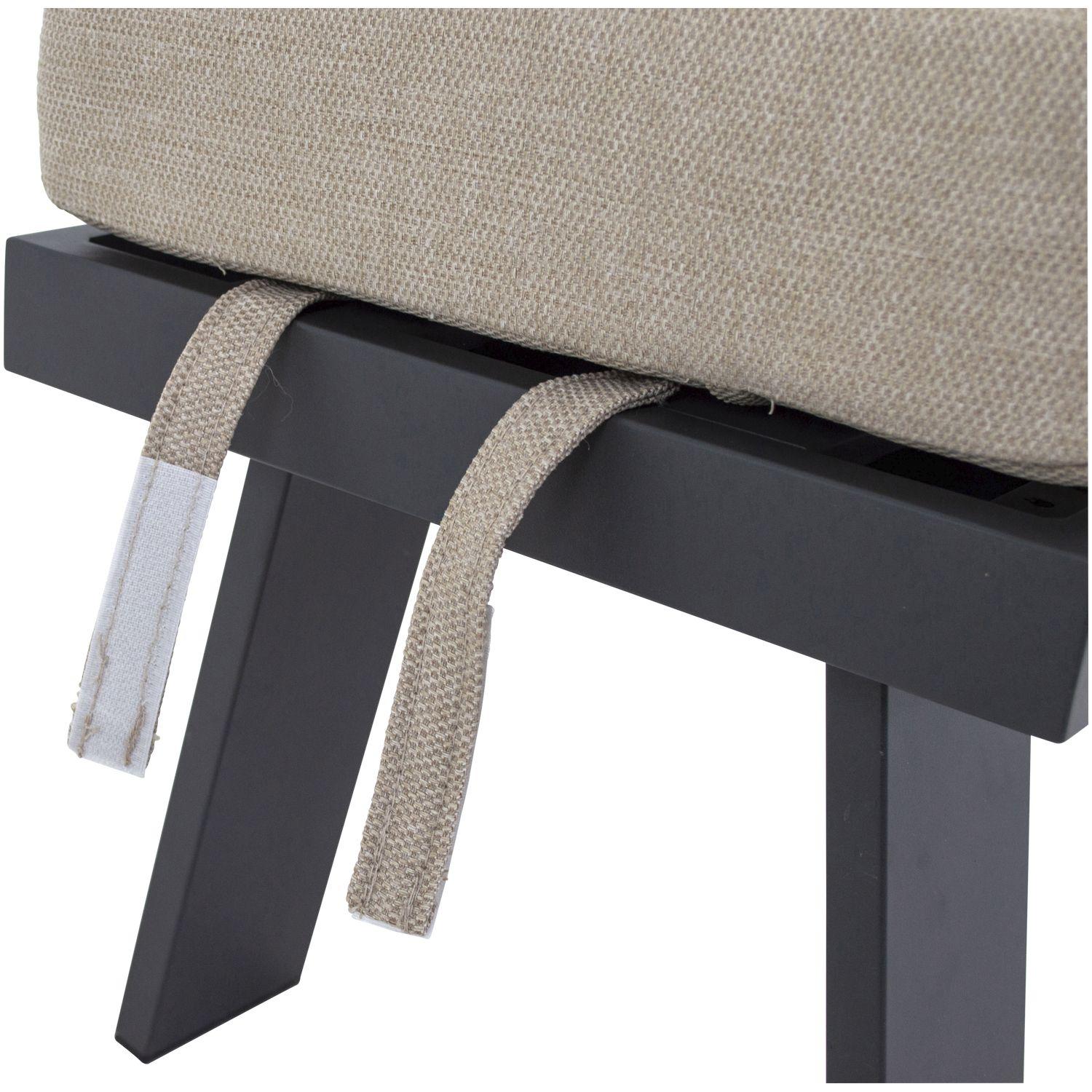 Garten Essgruppe Sofa Esther Aluminium anthrazit Stoff beige 276x213