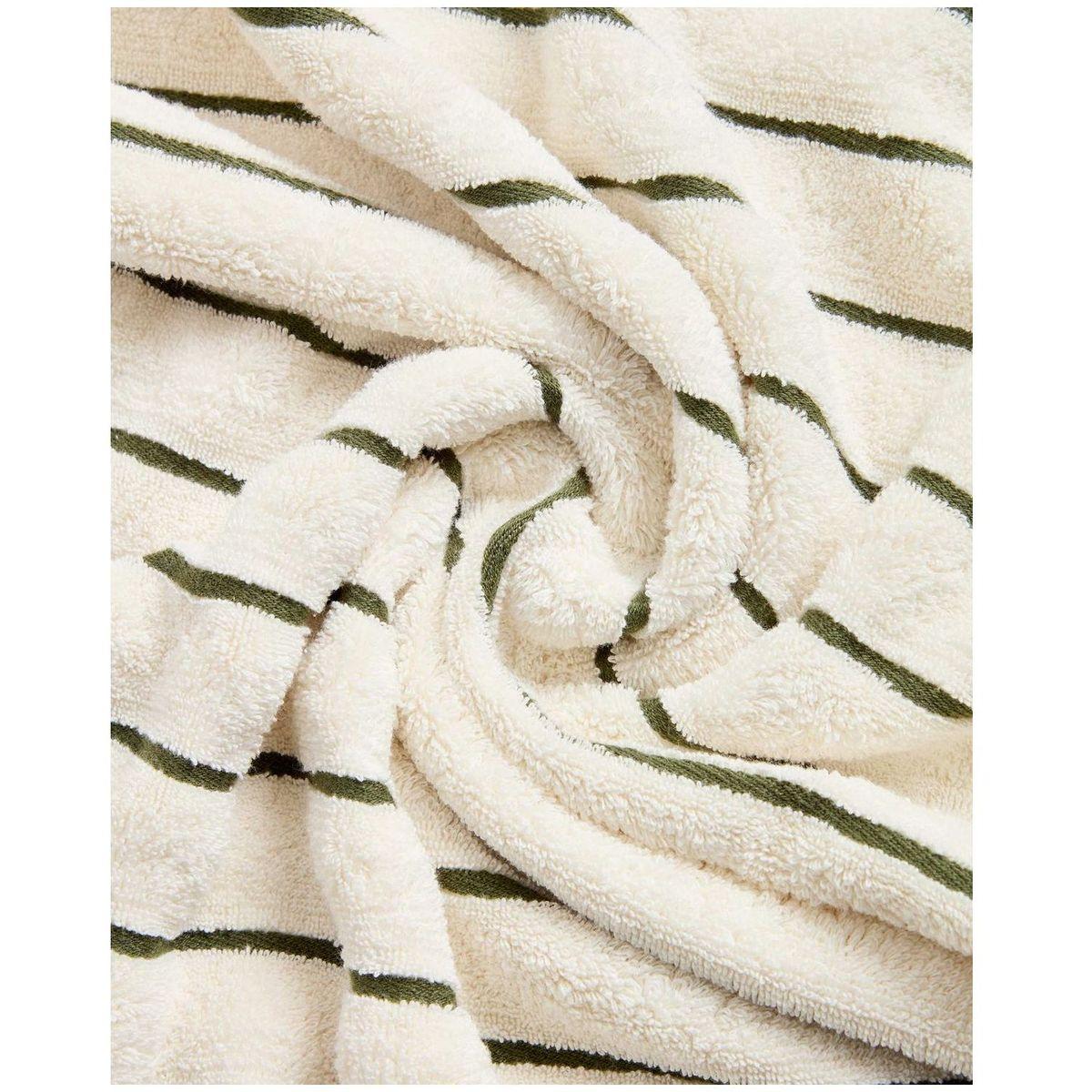 Handtuch Dorane aus 100 % Baumwolle mit grünen Streifen 70 x 140 cm
