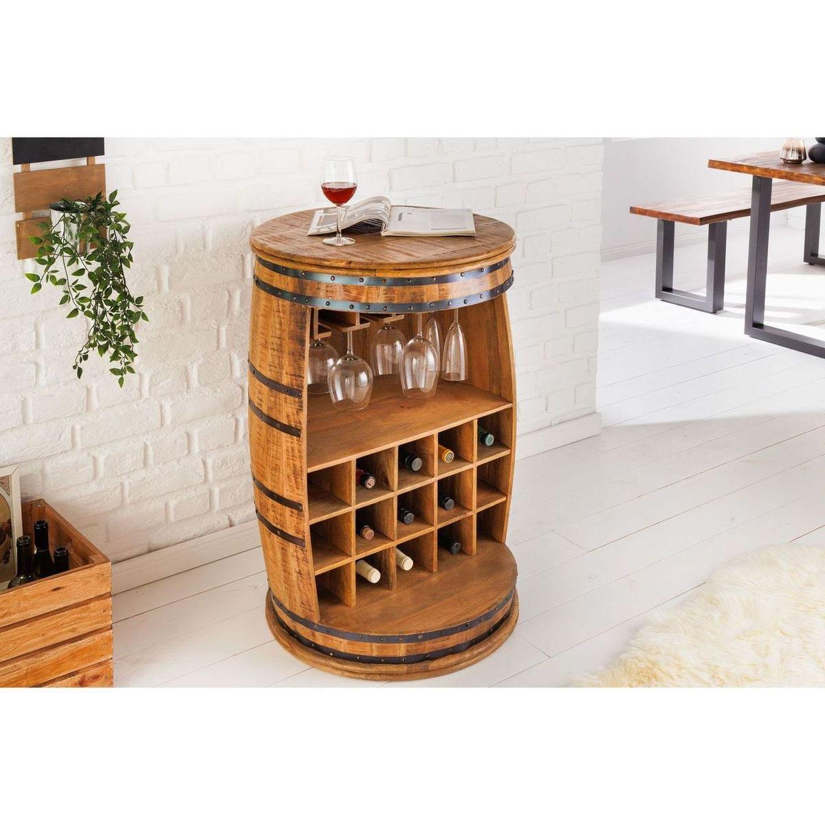 Weinfass Bartisch Fass Mangoholz Vintage