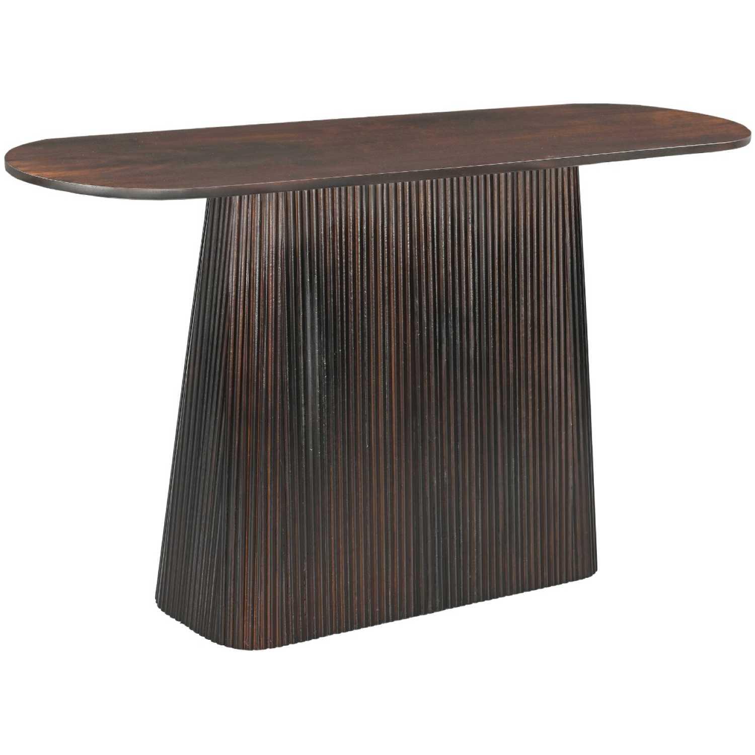 Konsole abgerundet El Paso Mangoholz vintage walnussfarbig 140